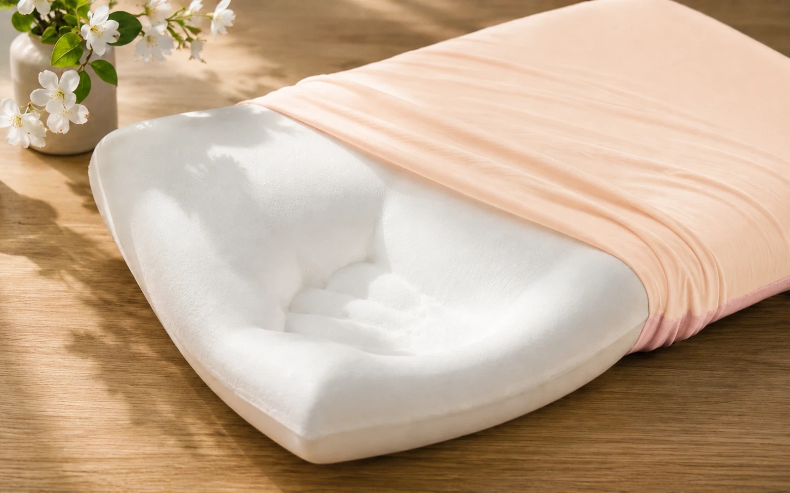 AL Saad Home Cooling Memory Foam Pillow - Pink & Peach