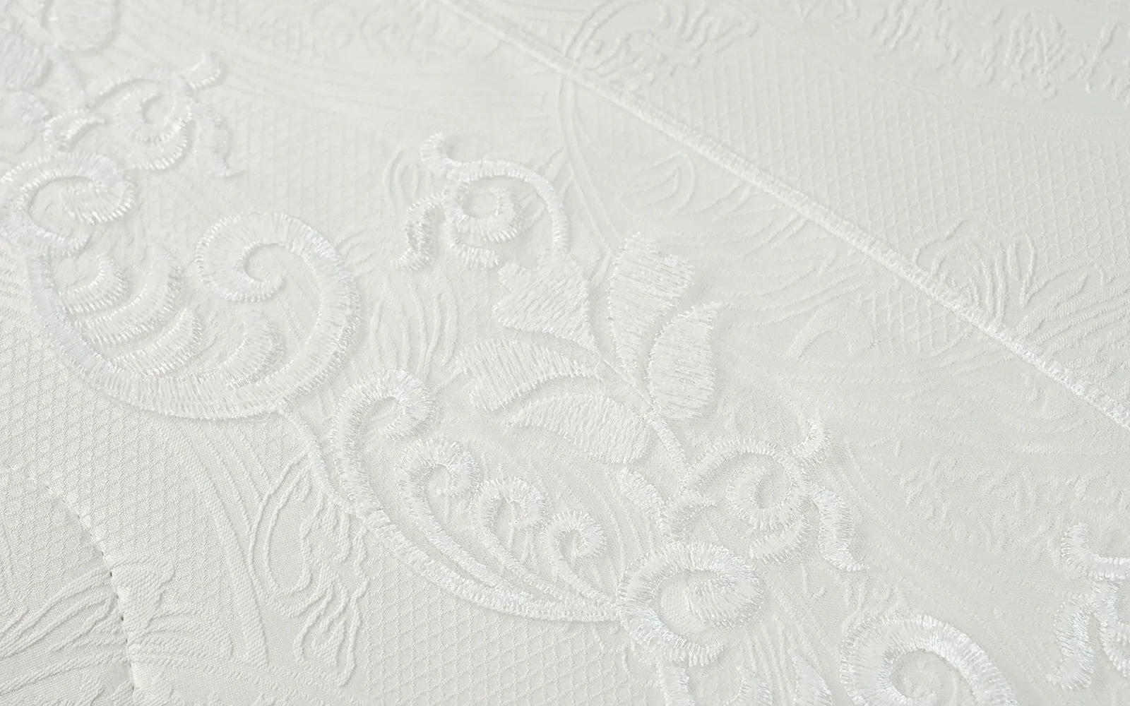 Explorer Jacquard Lace Wedding Bedspread Set Box 6 PCS - King Cream