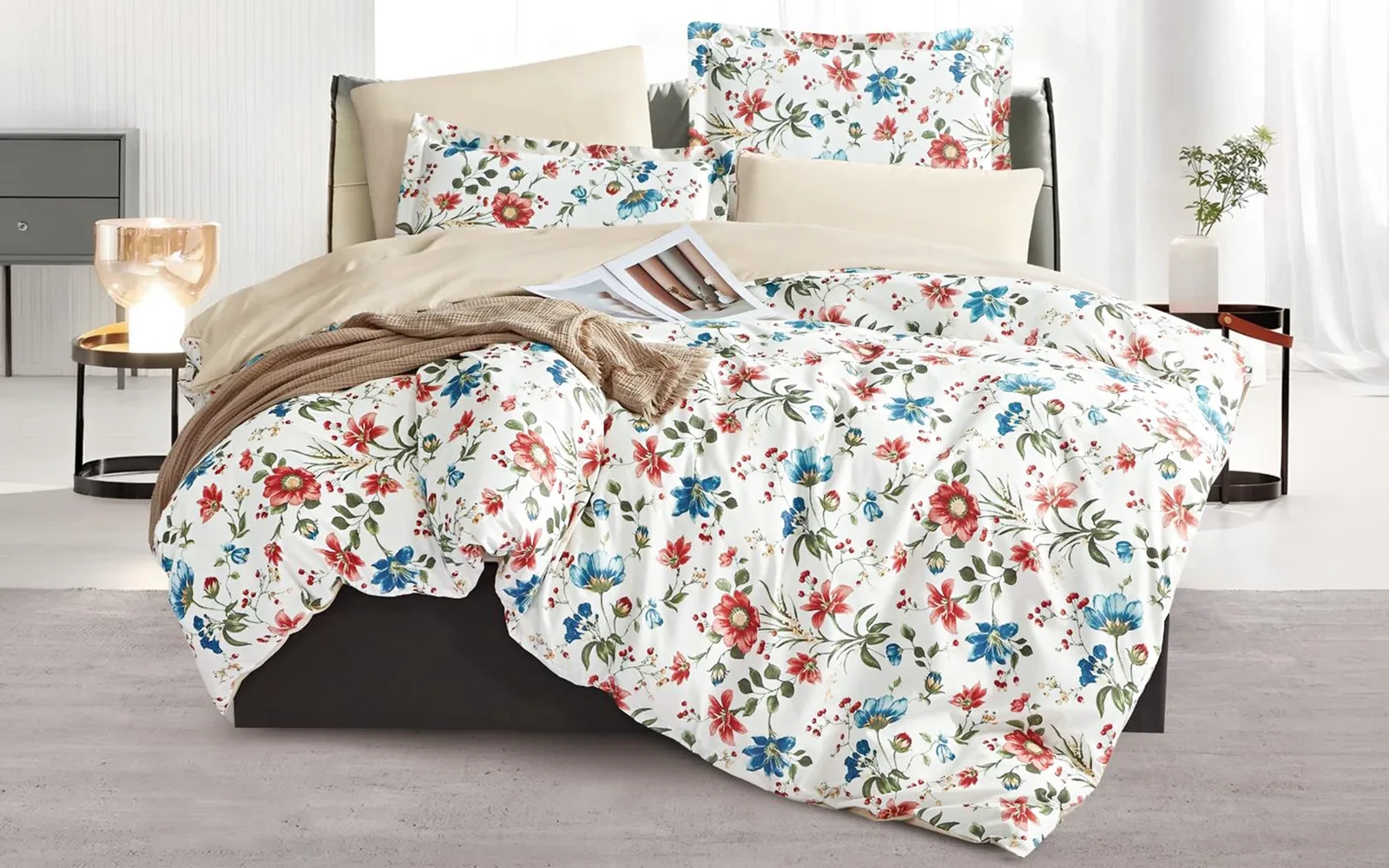 Casa Printed Duvet Cover Bedding Set Without Filling 4 PCS - King Multi Color