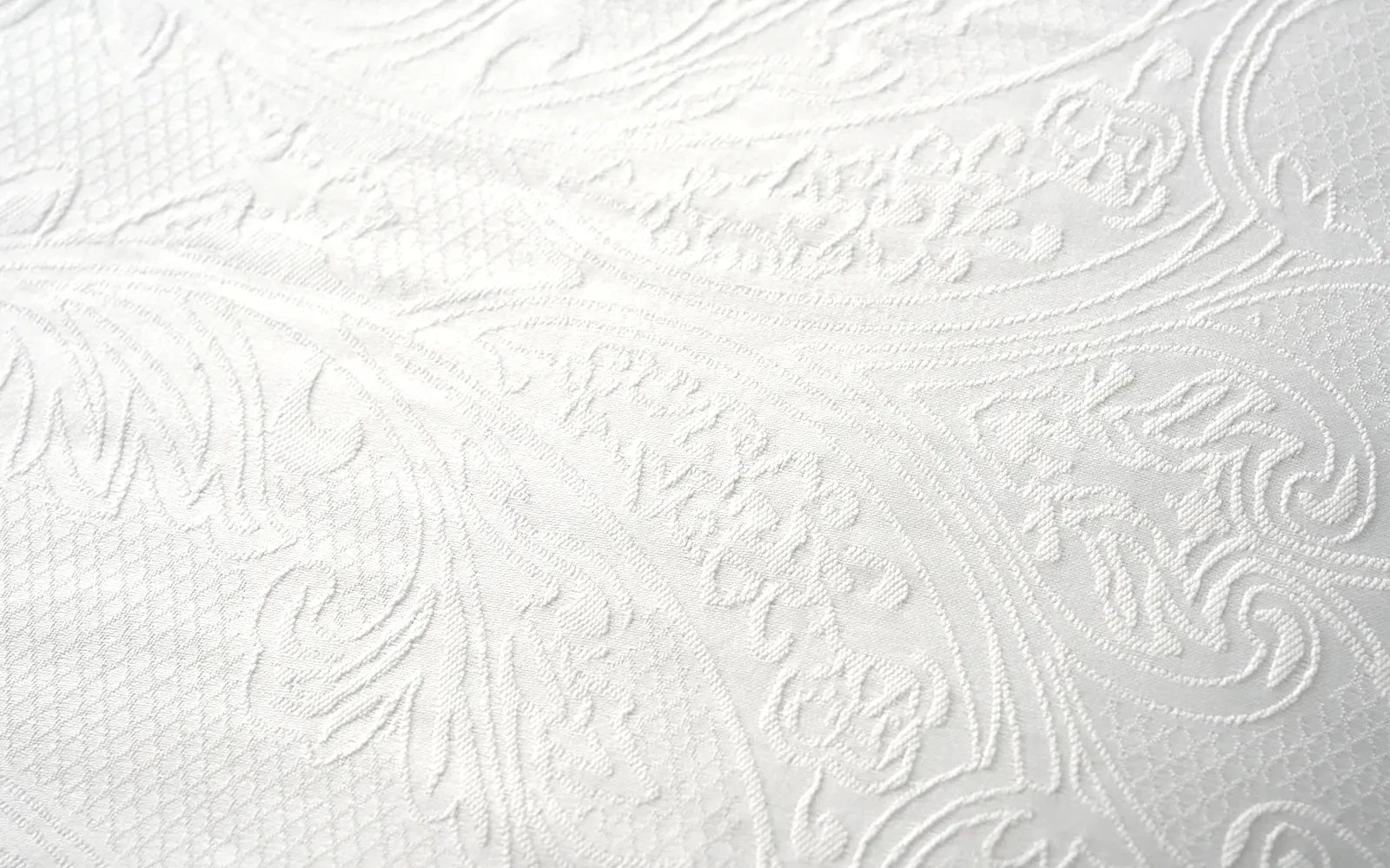 Mustang Jacquard Lace Wedding Bedspread Set Box 6 PCS - King Off White 