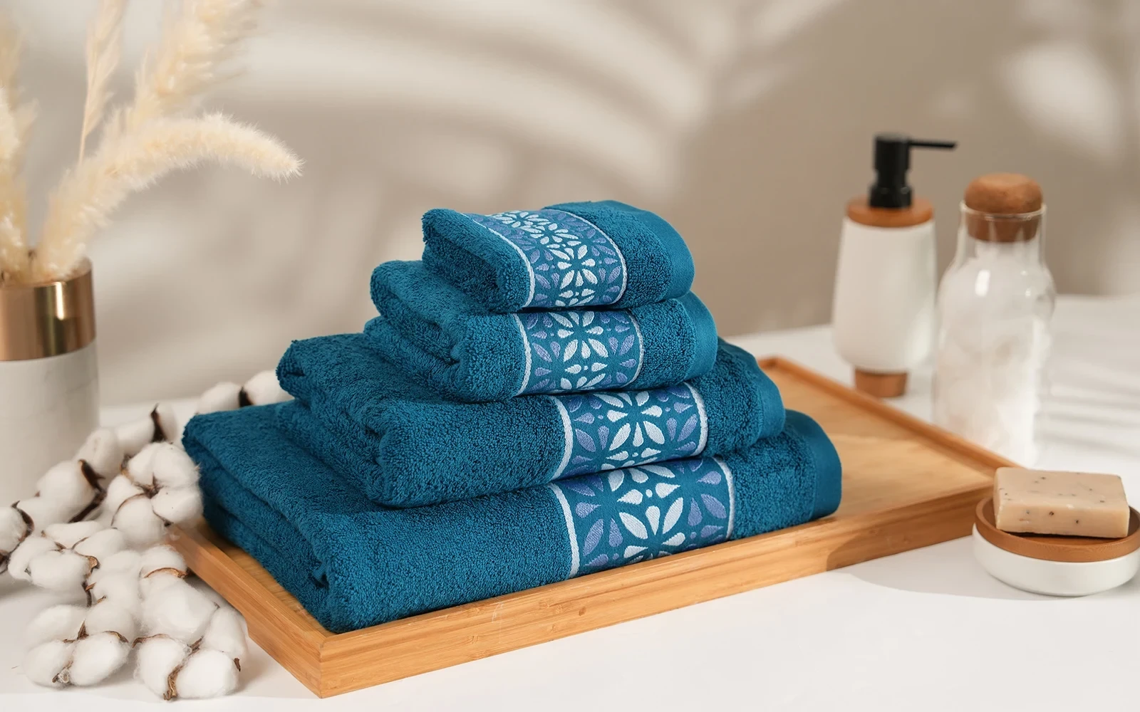 Cannon Wings Cotton Towel Set 4 PCS - Blue