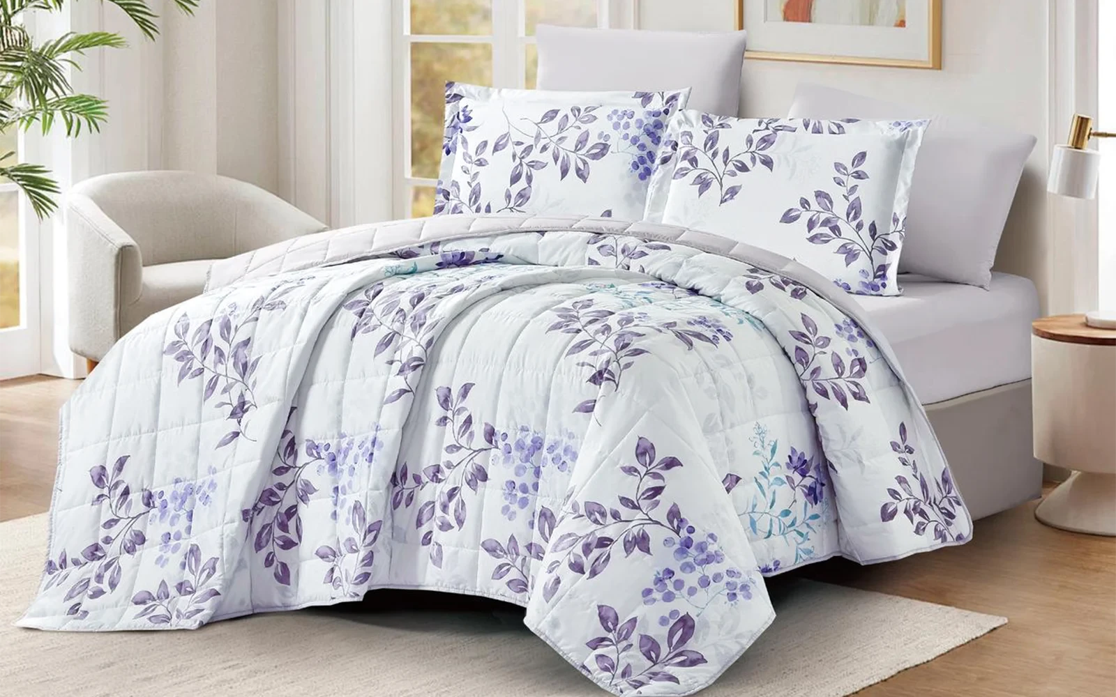 Casa Printed BedSpread Bedding Set 4 PCS - King Multi Color