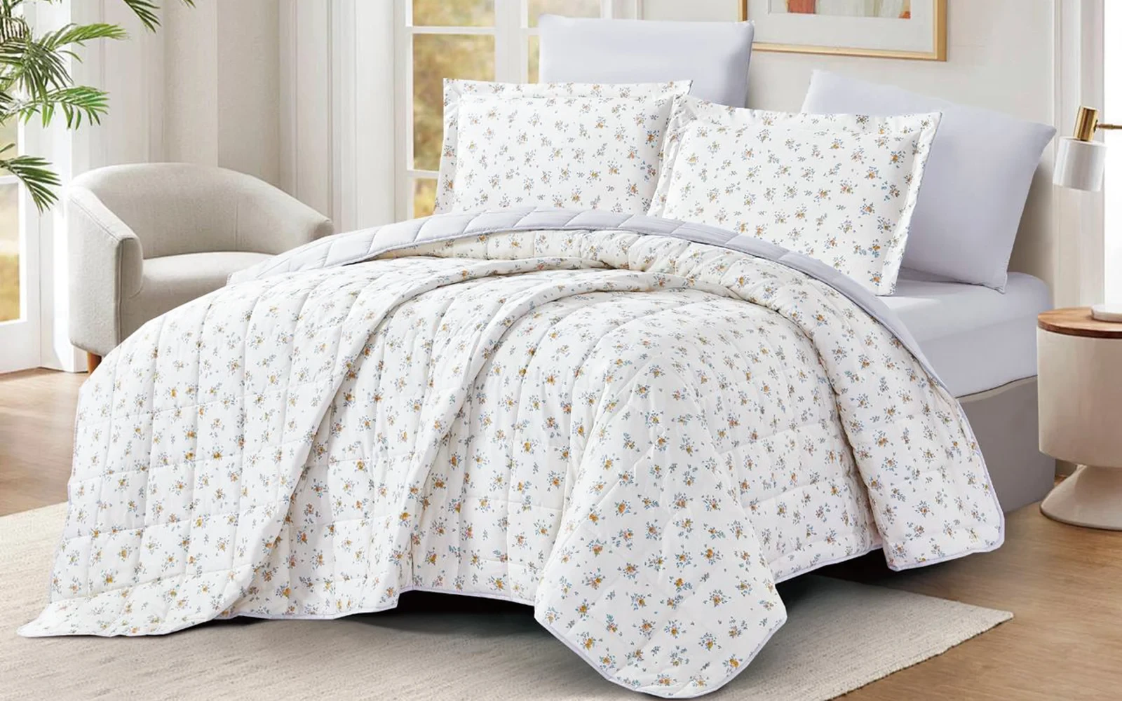 Casa Printed BedSpread Bedding Set 4 PCS - King Multi Color