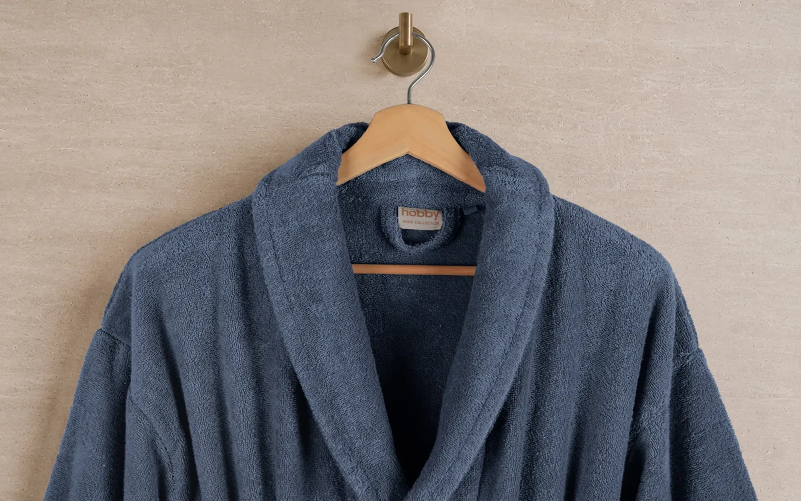 Aria Turkish Unisex Cotton Bathrobe 1 PC - D.Blue ( S / M )