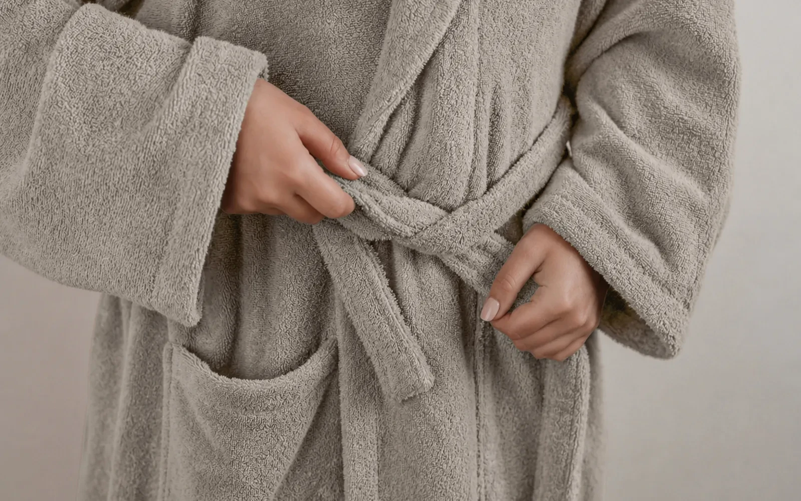 Aria Turkish Unisex Cotton Bathrobe 1 PC - Beige ( S / M )