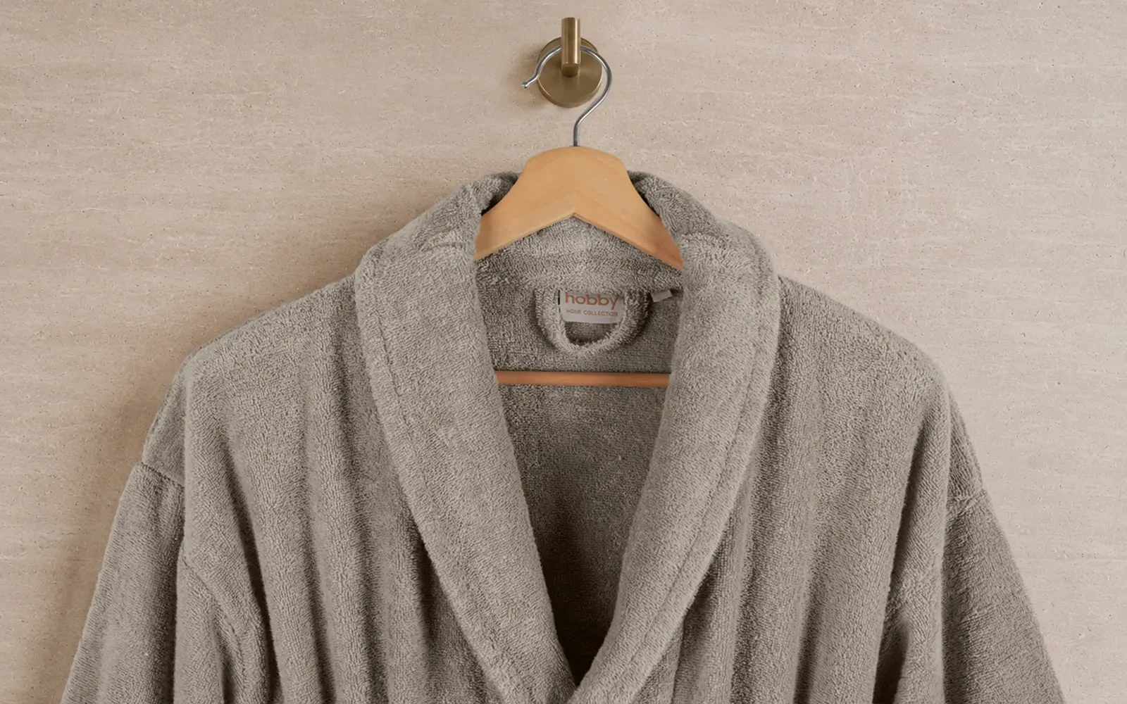 Aria Turkish Unisex Cotton Bathrobe 1 PC - Beige ( S / M )