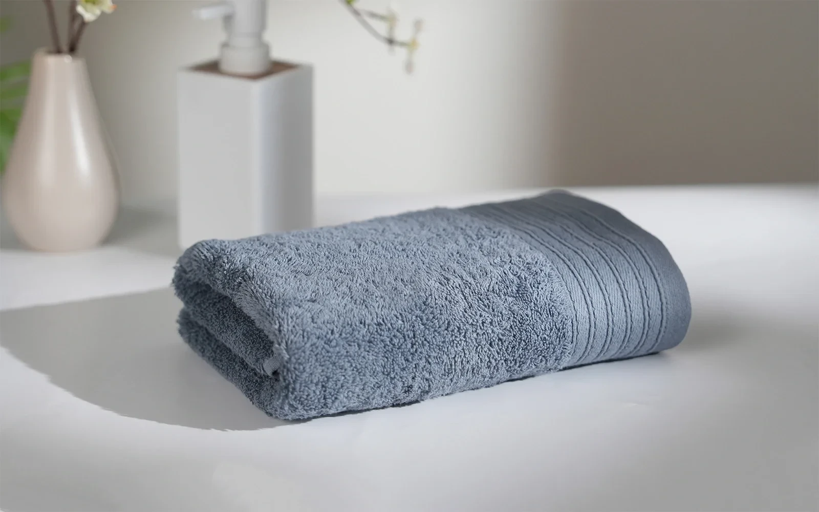 Al Saad Home Yasemen Cotton Towel 1 PC ( 50 x 100 ) - D.Blue