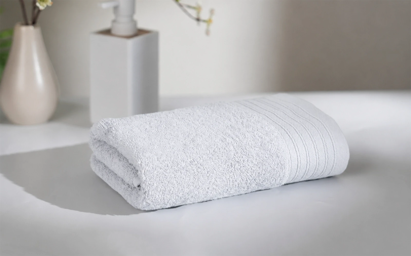 Al Saad Home Yasemen Cotton Towel 1 PC ( 50 x 100 ) - Silver