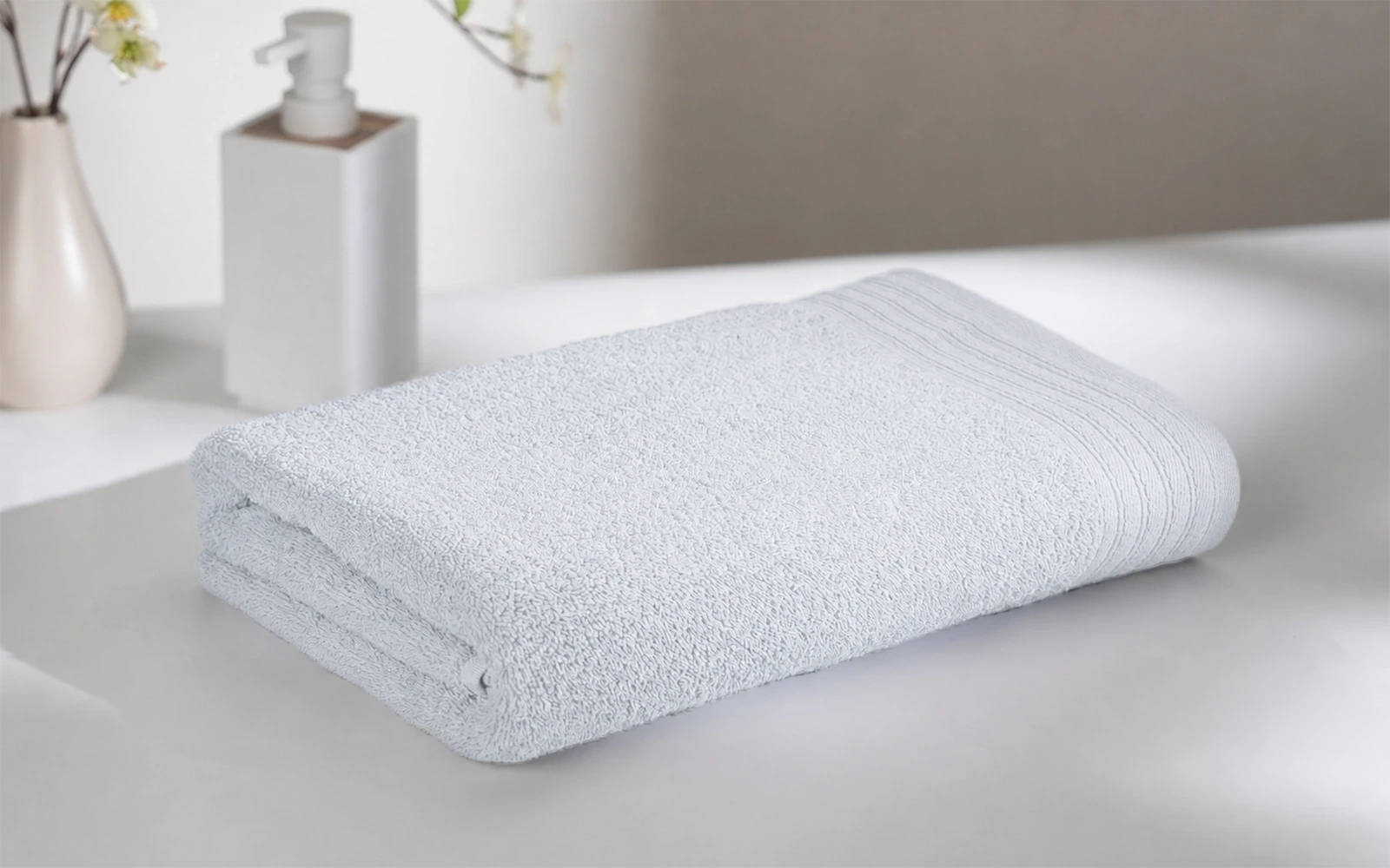 Al Saad Home Yasemen Cotton Towel 1 PC ( 70 x 140 ) - Silver