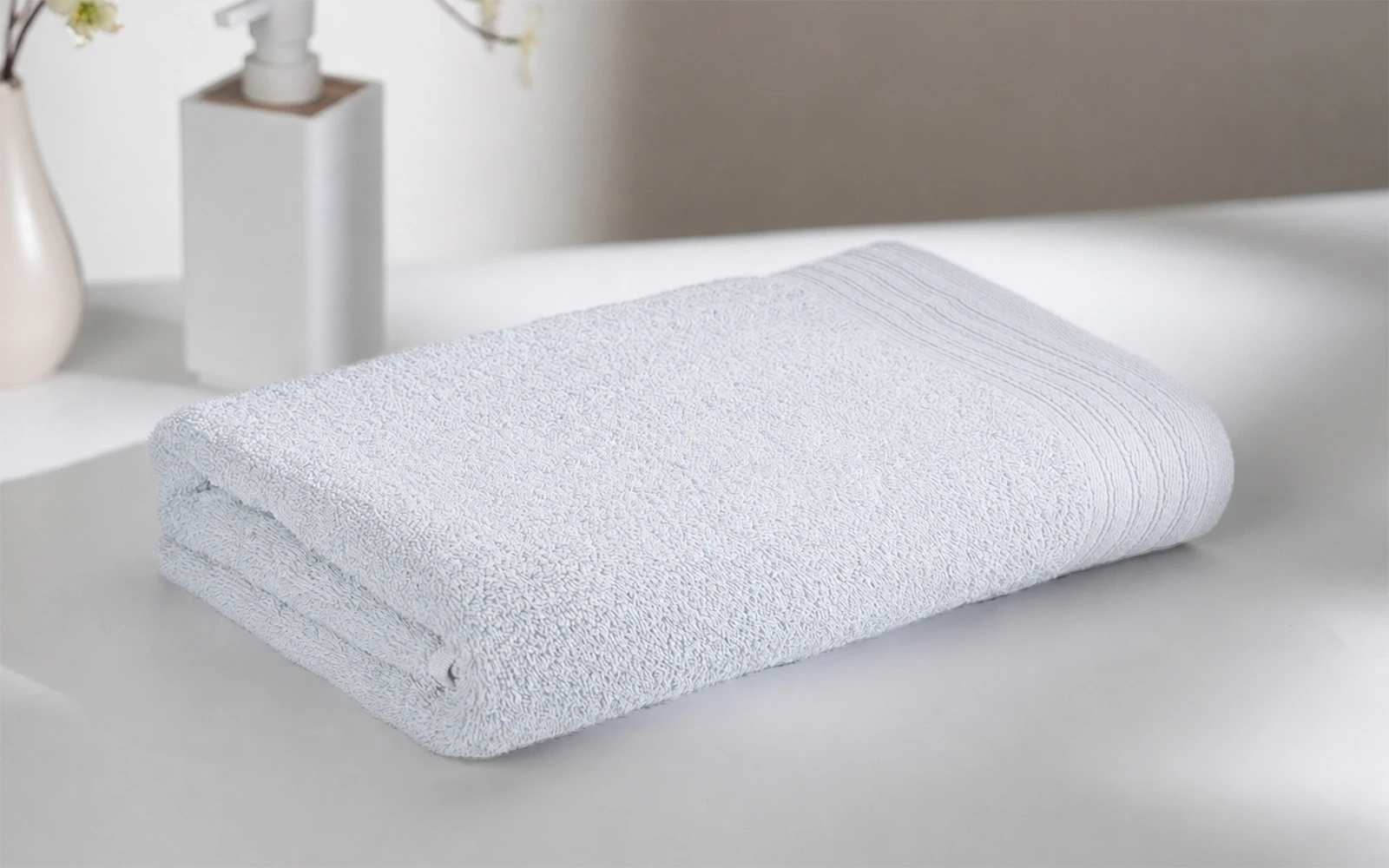 Al Saad Home Yasemen Cotton Towel 1 PC ( 90 x 150 ) - Silver