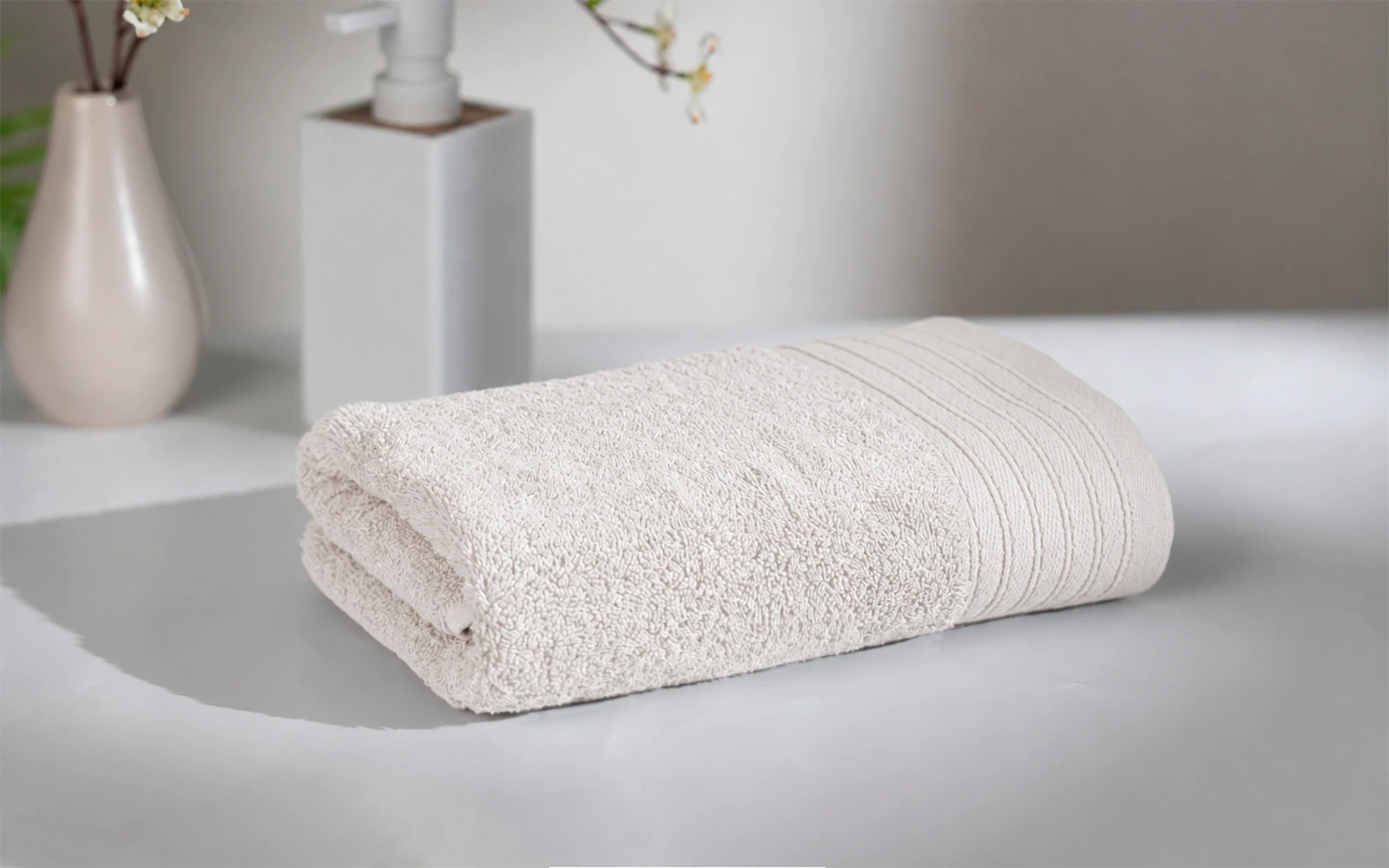 Al Saad Home Yasemen Cotton Towel 1 PC ( 50 x 100 ) - L.Beige