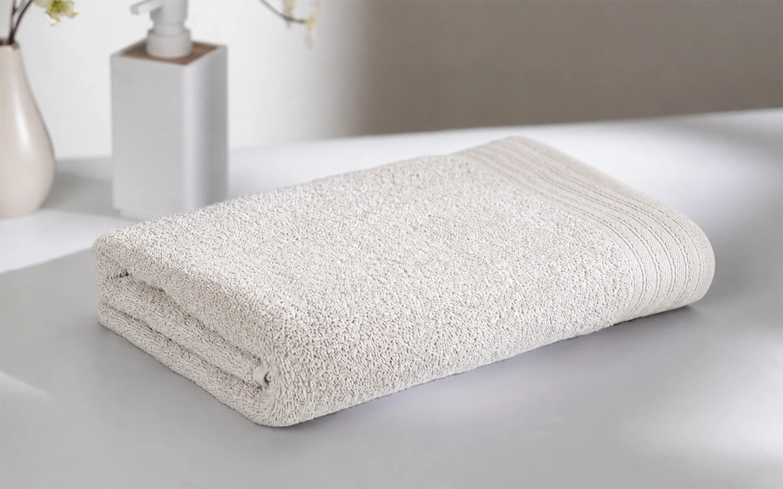 Al Saad Home Yasemen Cotton Towel 1 PC ( 90 x 150 ) - L.Beige