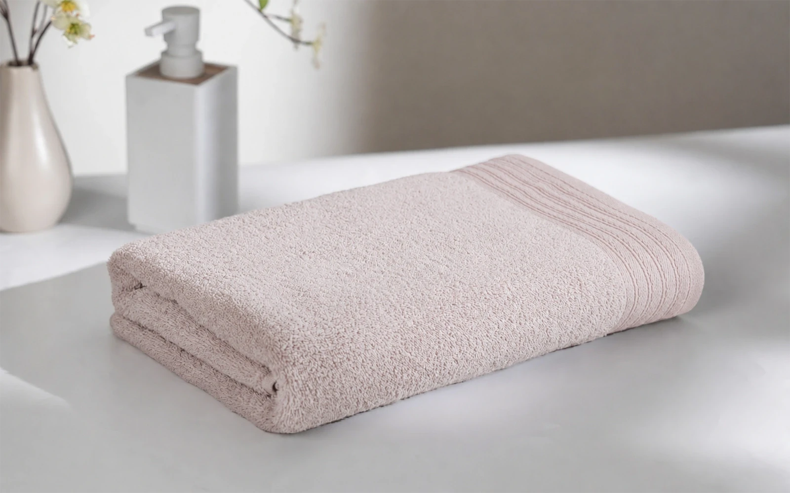 Al Saad Home Yasemen Cotton Towel 1 PC ( 70 x 140 ) - Beige