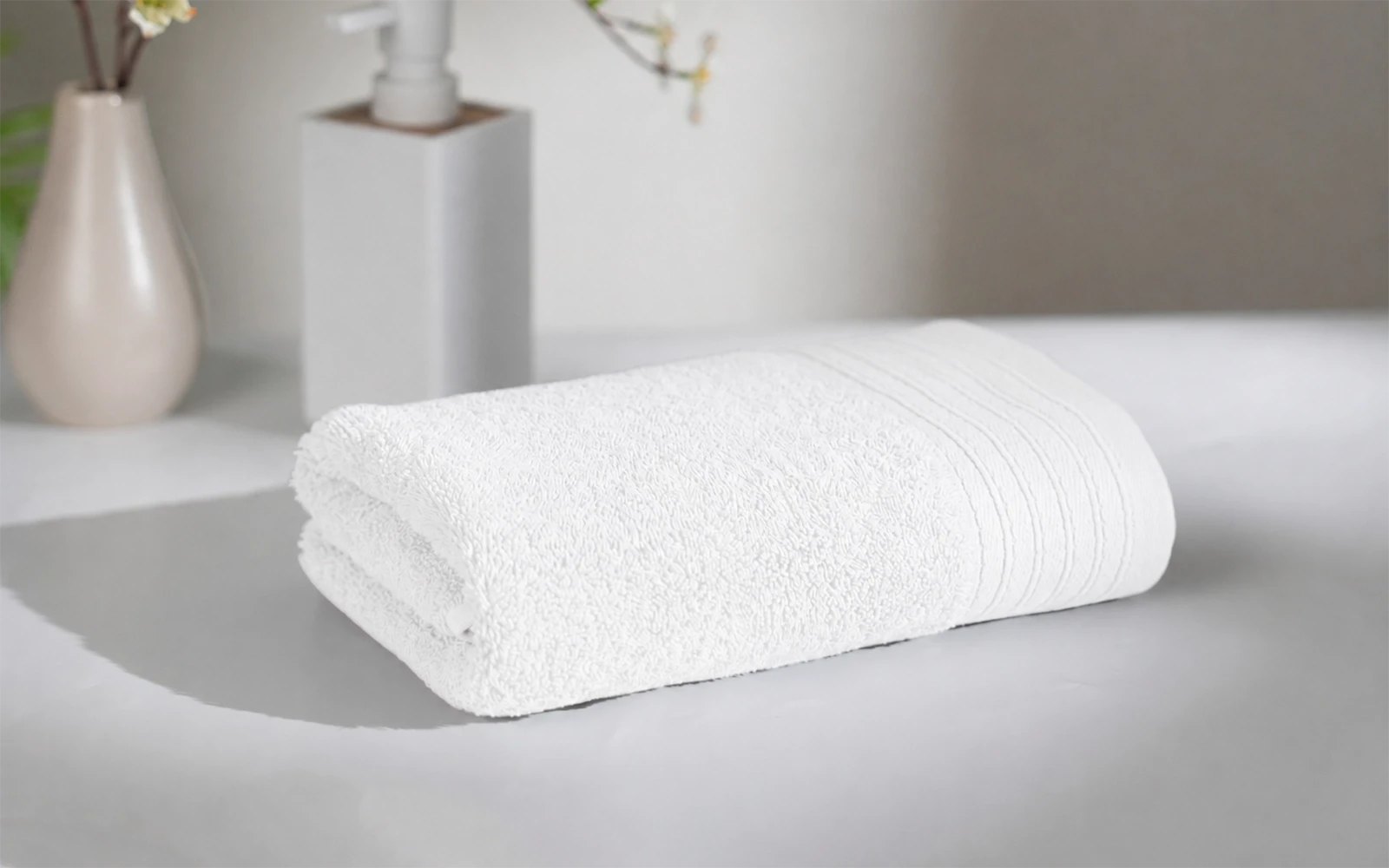 Al Saad Home Yasemen Cotton Towel 1 PC ( 50 x 100 ) - White