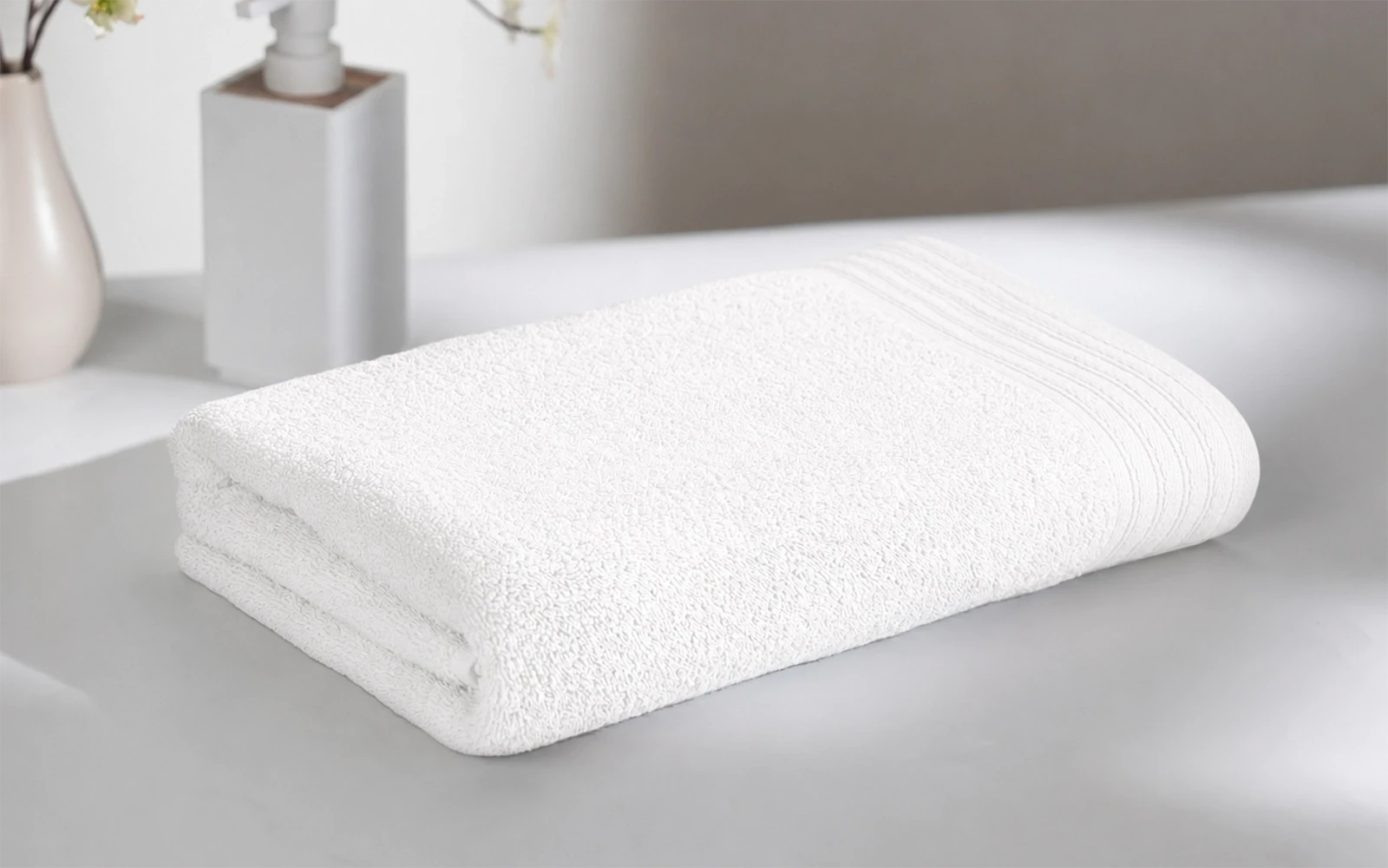 Al Saad Home Yasemen Cotton Towel 1 PC ( 90 x 150 ) - White