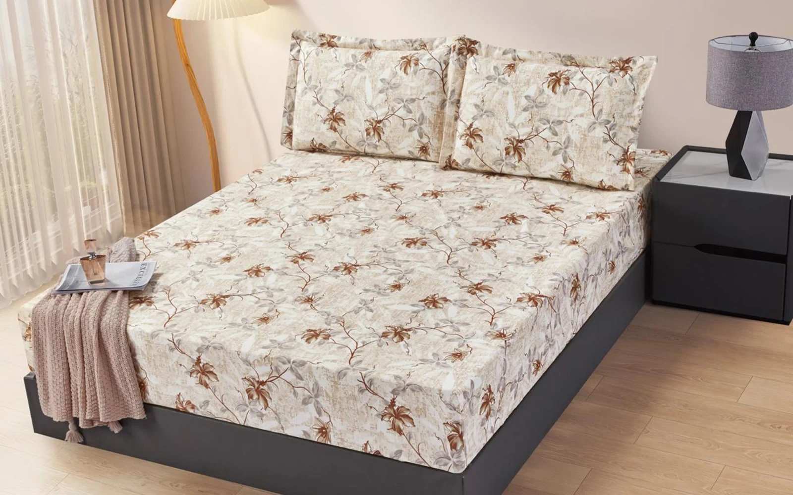 Casa Printed BedSheet Set 3 PCS - King Multi Color