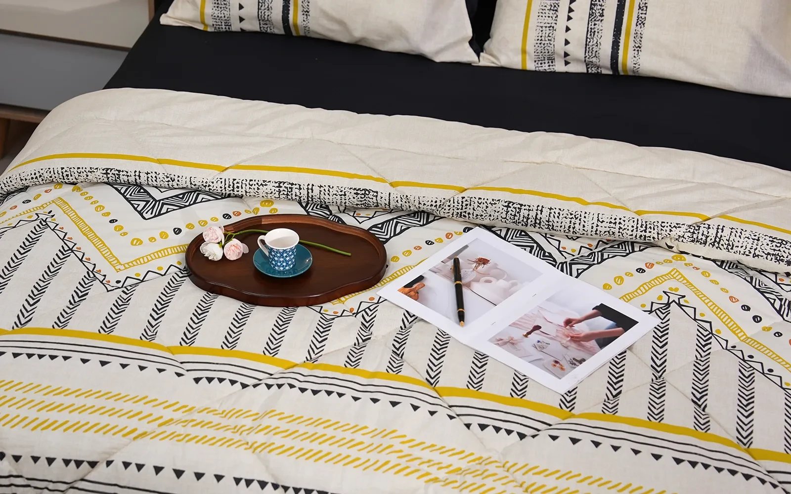 Al Saad Home Turkey Cotton Printed Comforter Bedding Set 6 PCS - King Multi Color