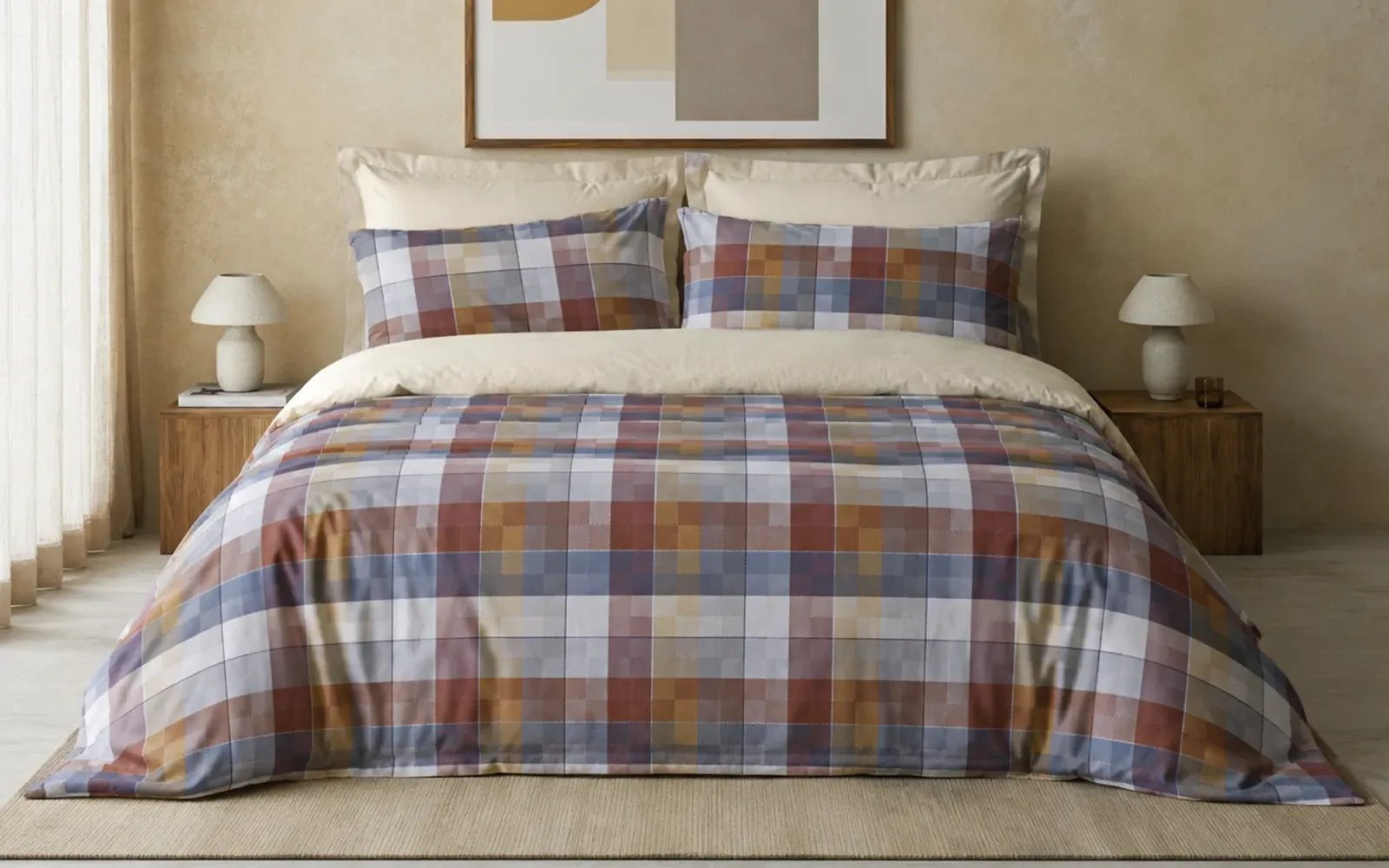 Al Saad Home Turkey Cotton Printed Comforter Bedding Set 6 PCS - King Multi Color