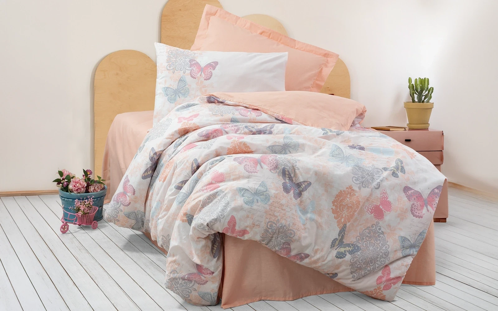 Turkey Cotton Printed Kids Comforter Bedding Set 4 PCS - Multi Color