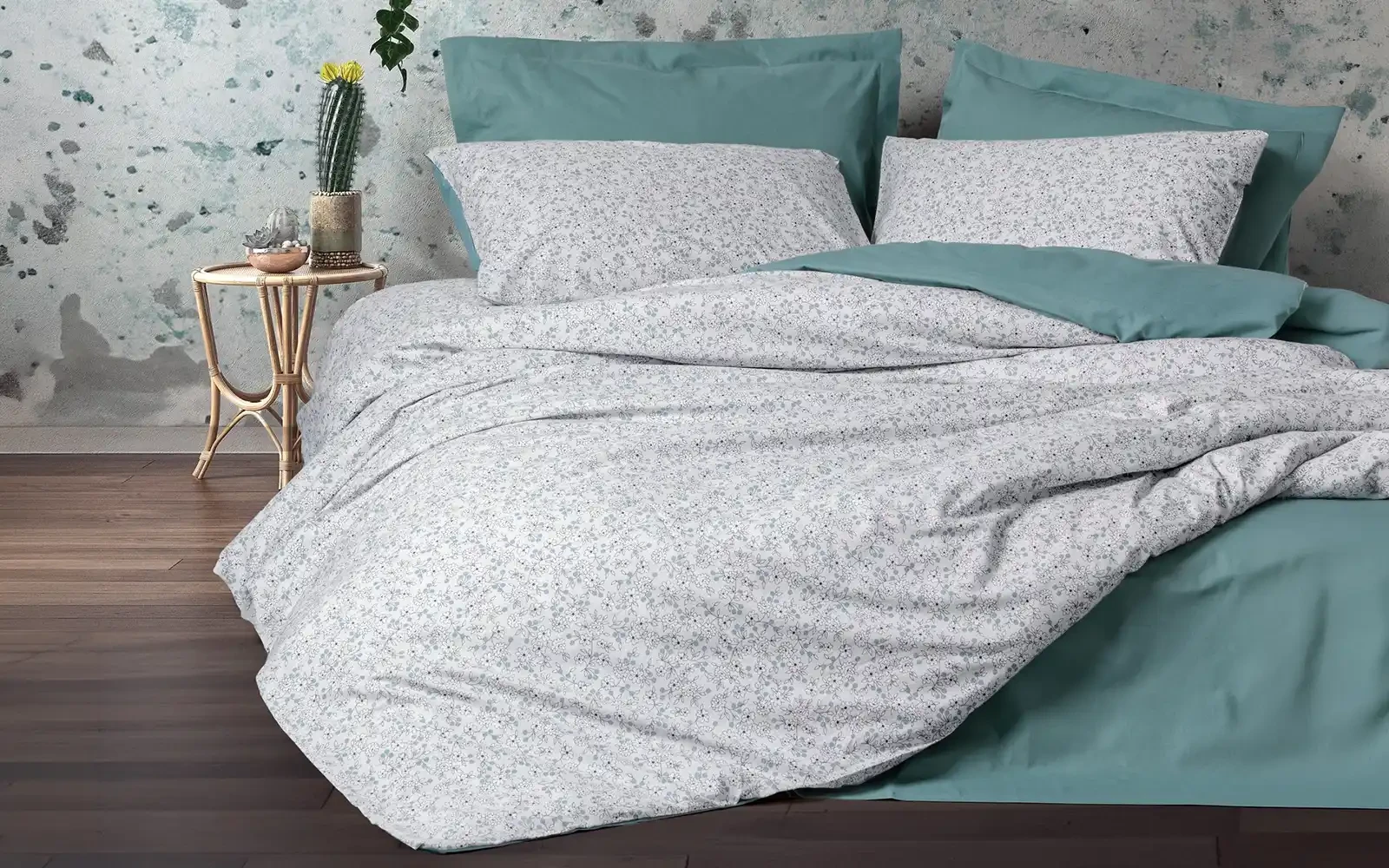 Al Saad Home Turkey Cotton Printed Comforter Bedding Set 4 PCS - Single Multi Color