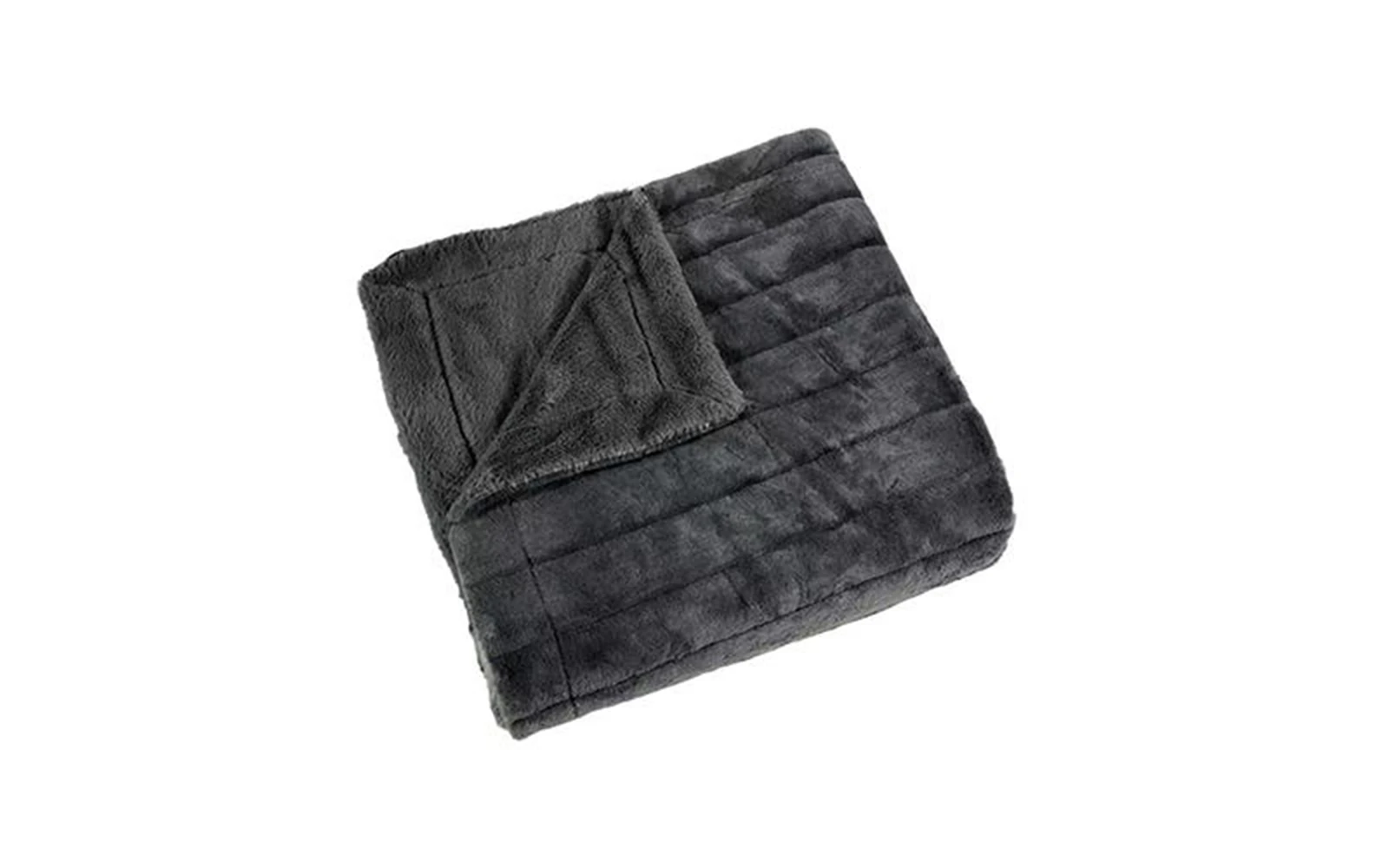 Al Saad Home Ultra Soft Stripe Rabbit Fur Blanket - King D.Grey