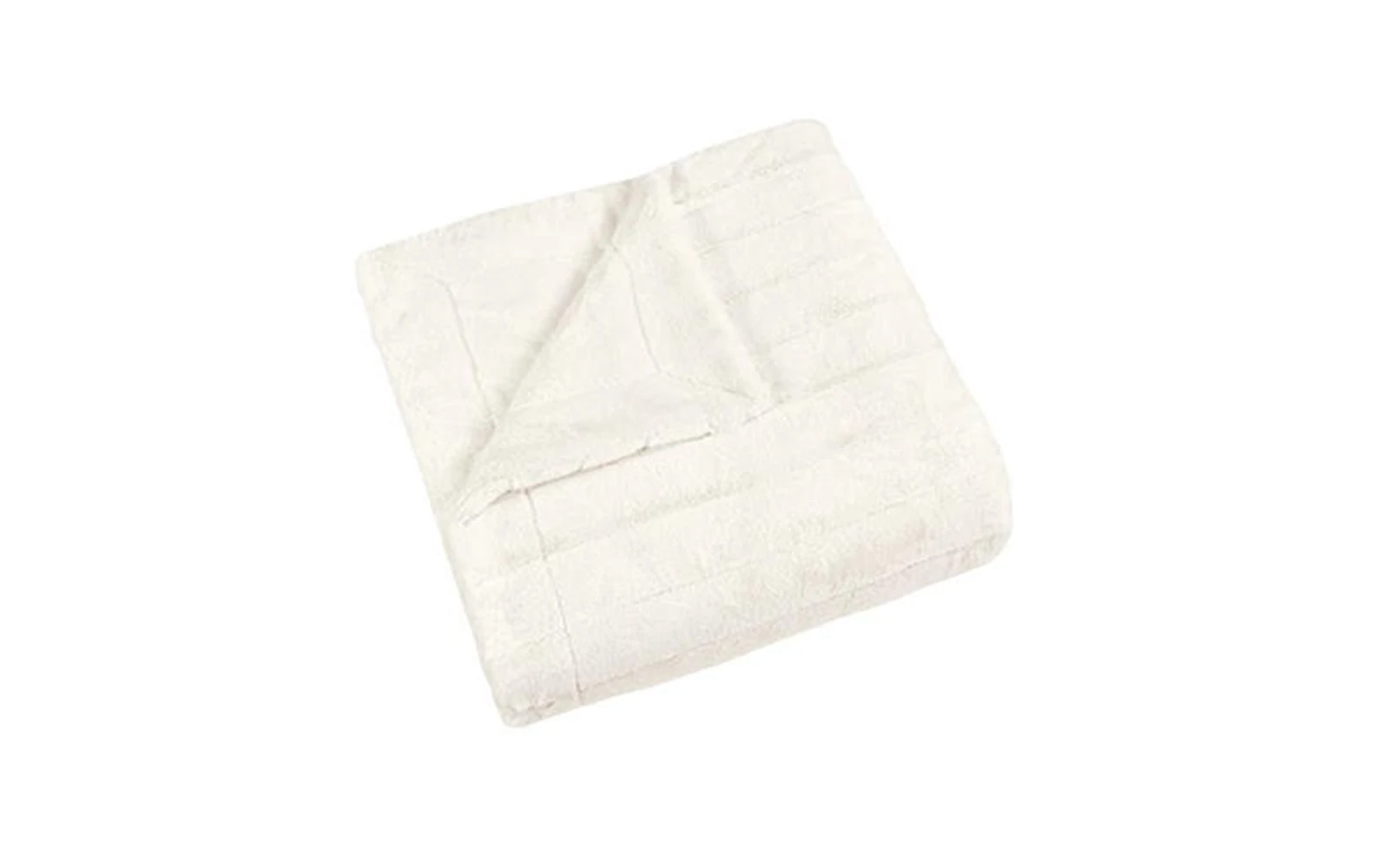 Al Saad Home Ultra Soft Stripe Rabbit Fur Blanket - Single Off White