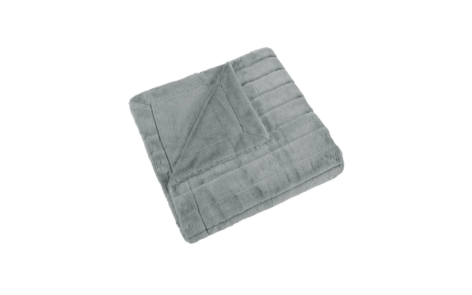 Al Saad Home Stripe Rabbit Fur Blanket - Single L.Grey