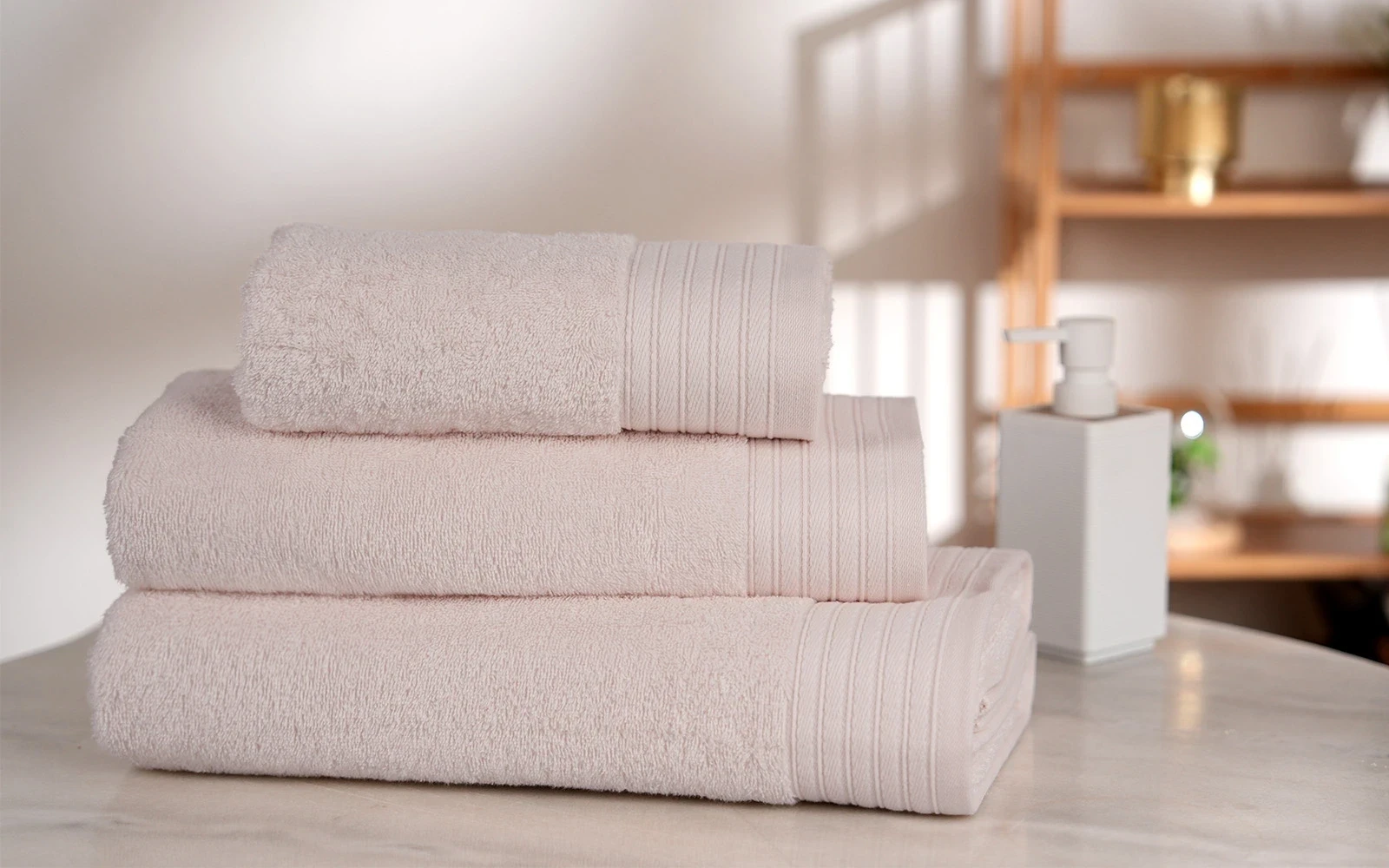 Yasemen Cotton Towel Set 3 PCS - Beige