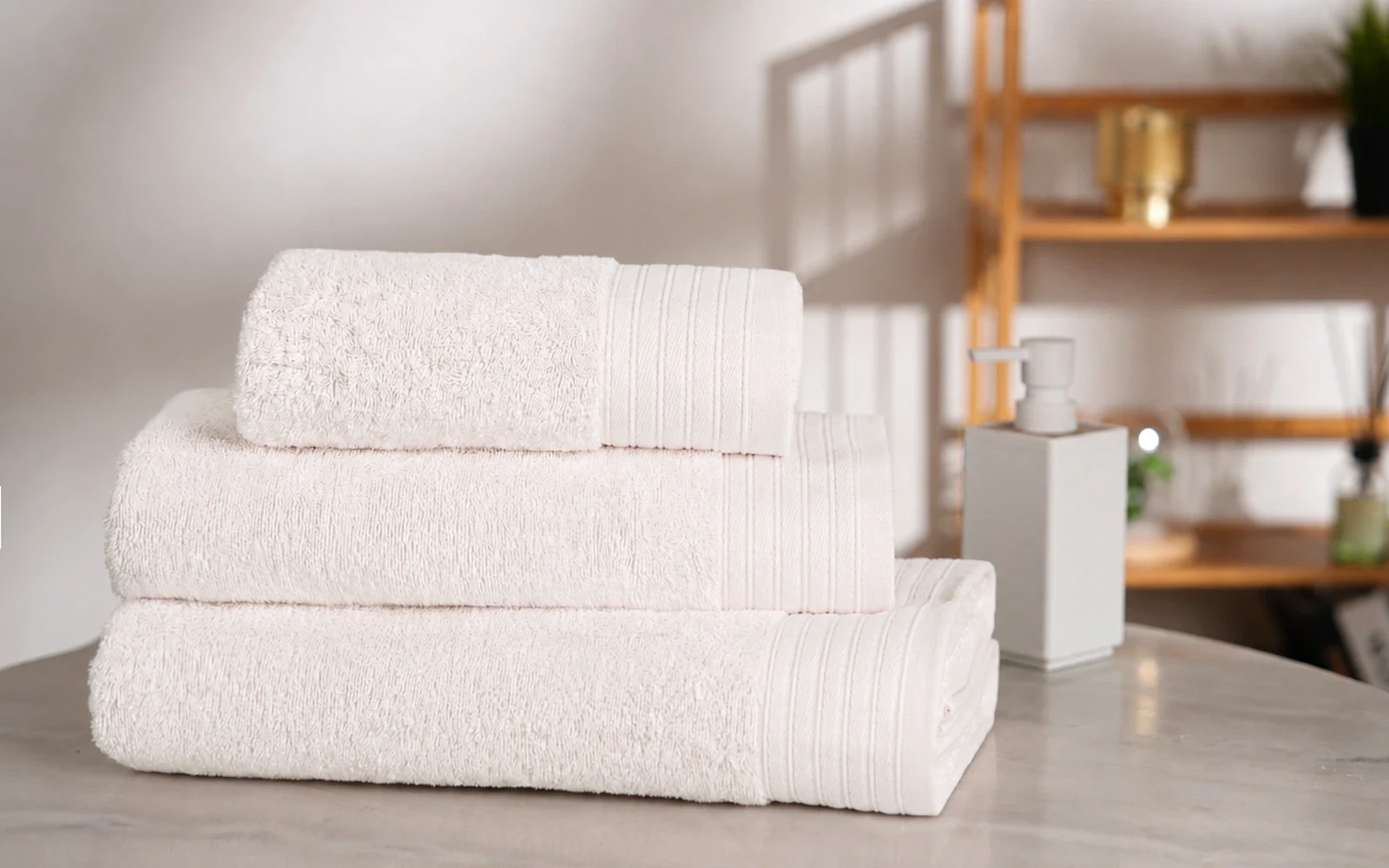 Yasemen Cotton Towel Set 3 PCS - Off White