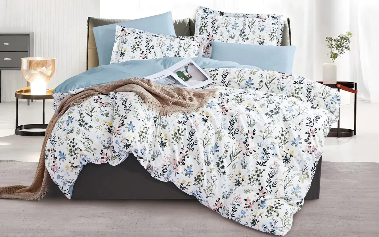 Casa Premium Printed Duvet Cover Bedding Set Without Filling 4 PCS - King Multi Color