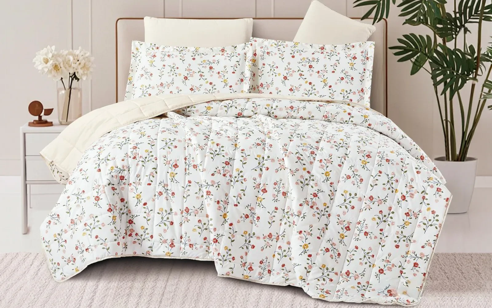 Casa Premium Printed BedSpread Bedding Set 4 PCS - King Multi Color