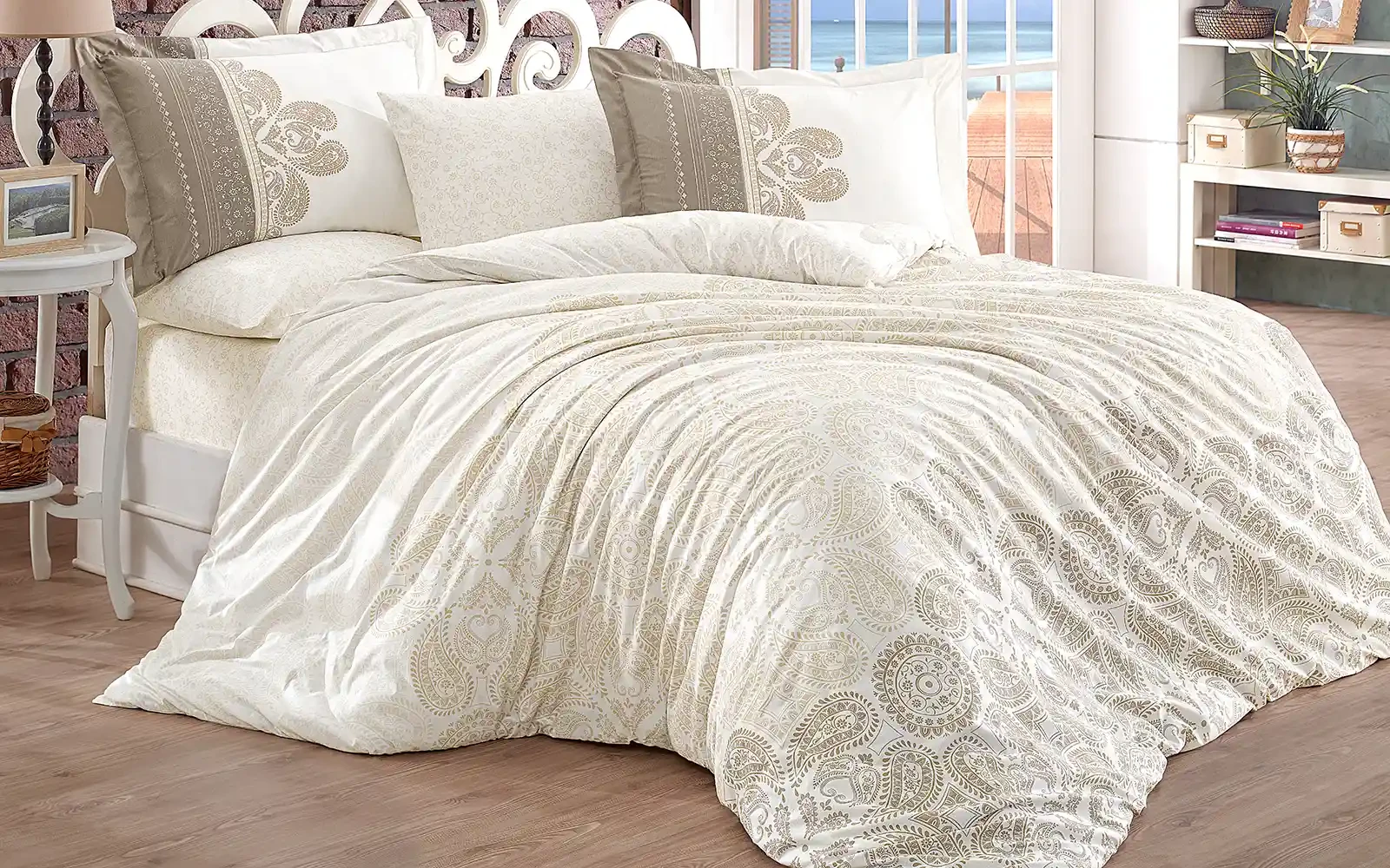 Al Saad Home Turkey Cotton Printed Comforter Bedding Set 4 PCS - Queen Multi Color