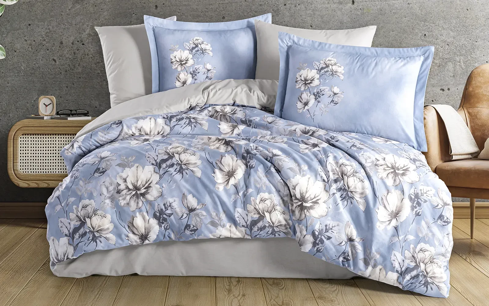Al Saad Home Turkey Cotton Printed Comforter Bedding Set 4 PCS - Queen Multi Color