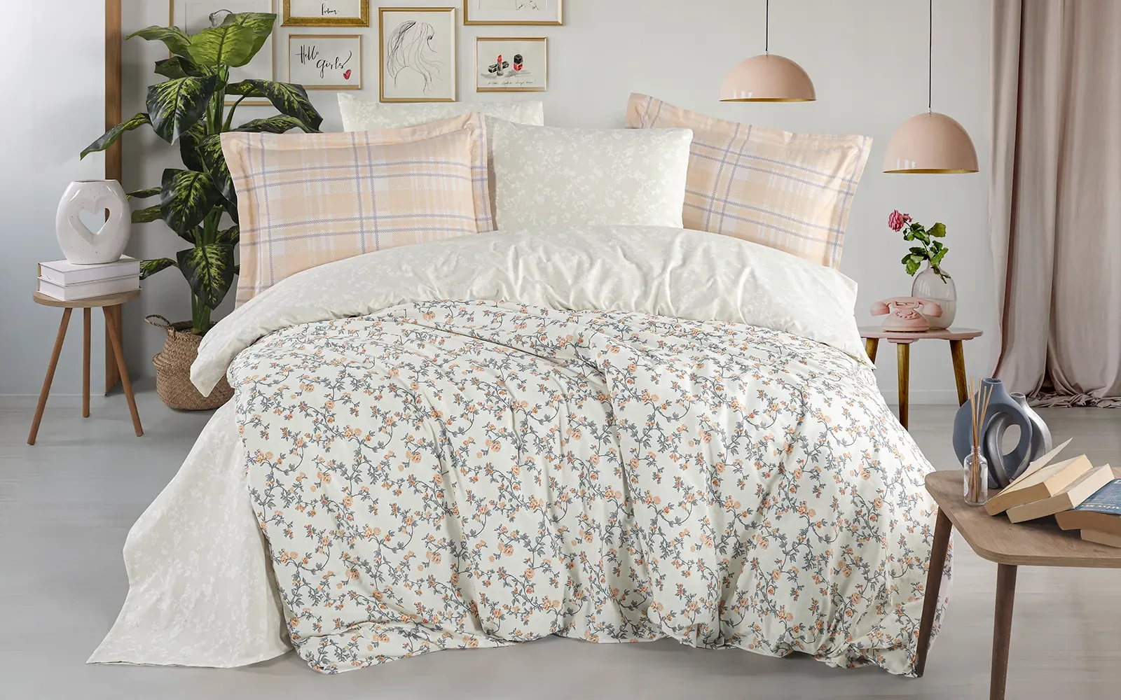 Al Saad Home Turkey Cotton Printed Comforter Bedding Set 4 PCS - Queen Multi Color