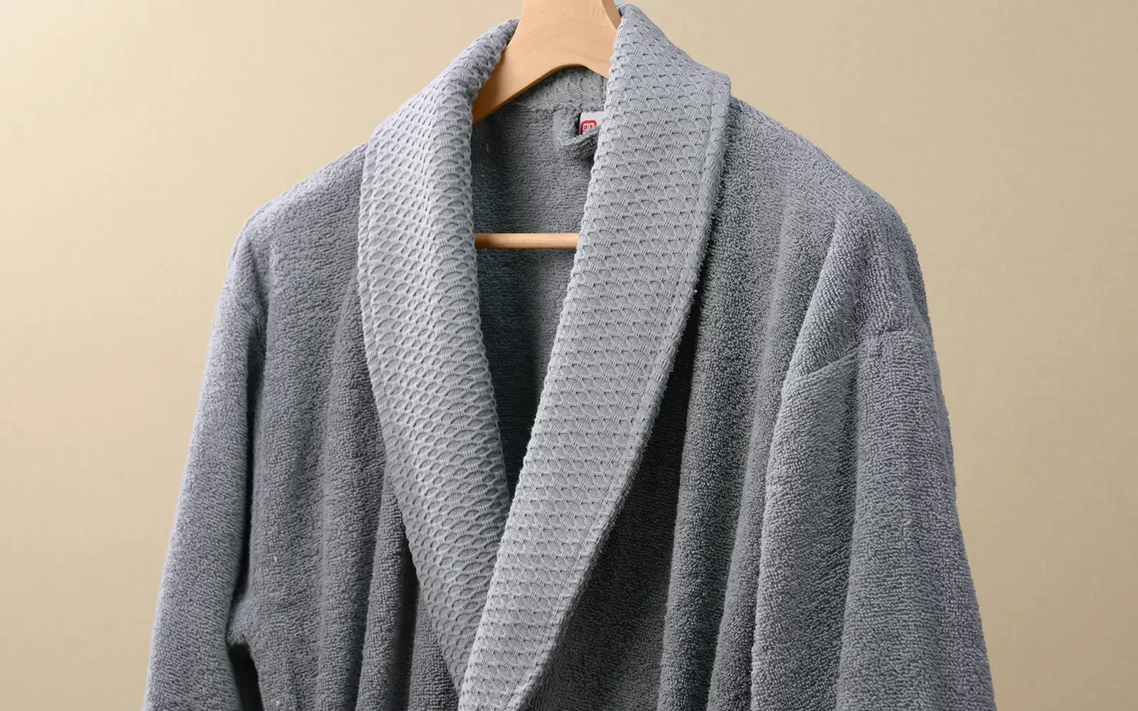 Al Saad Home Unisex Cotton 3D Guipure Boucle Bathrobe Set 6 PCS - Off White & D.Grey
