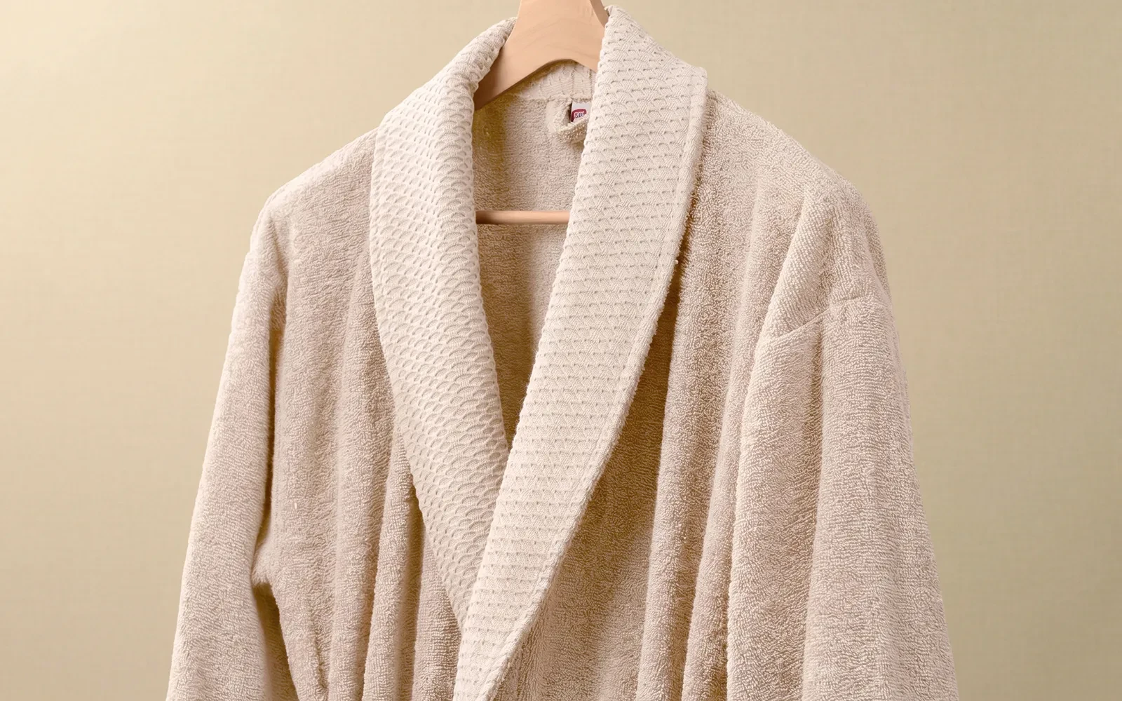 Al Saad Home Unisex Cotton 3D Guipure Boucle Bathrobe Set 6 PCS - Off White & Pudra