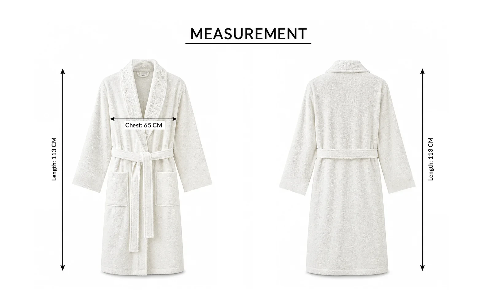 Al Saad Home Unisex Cotton 3D Guipure Boucle Bathrobe Set 6 PCS - Off White & Pudra