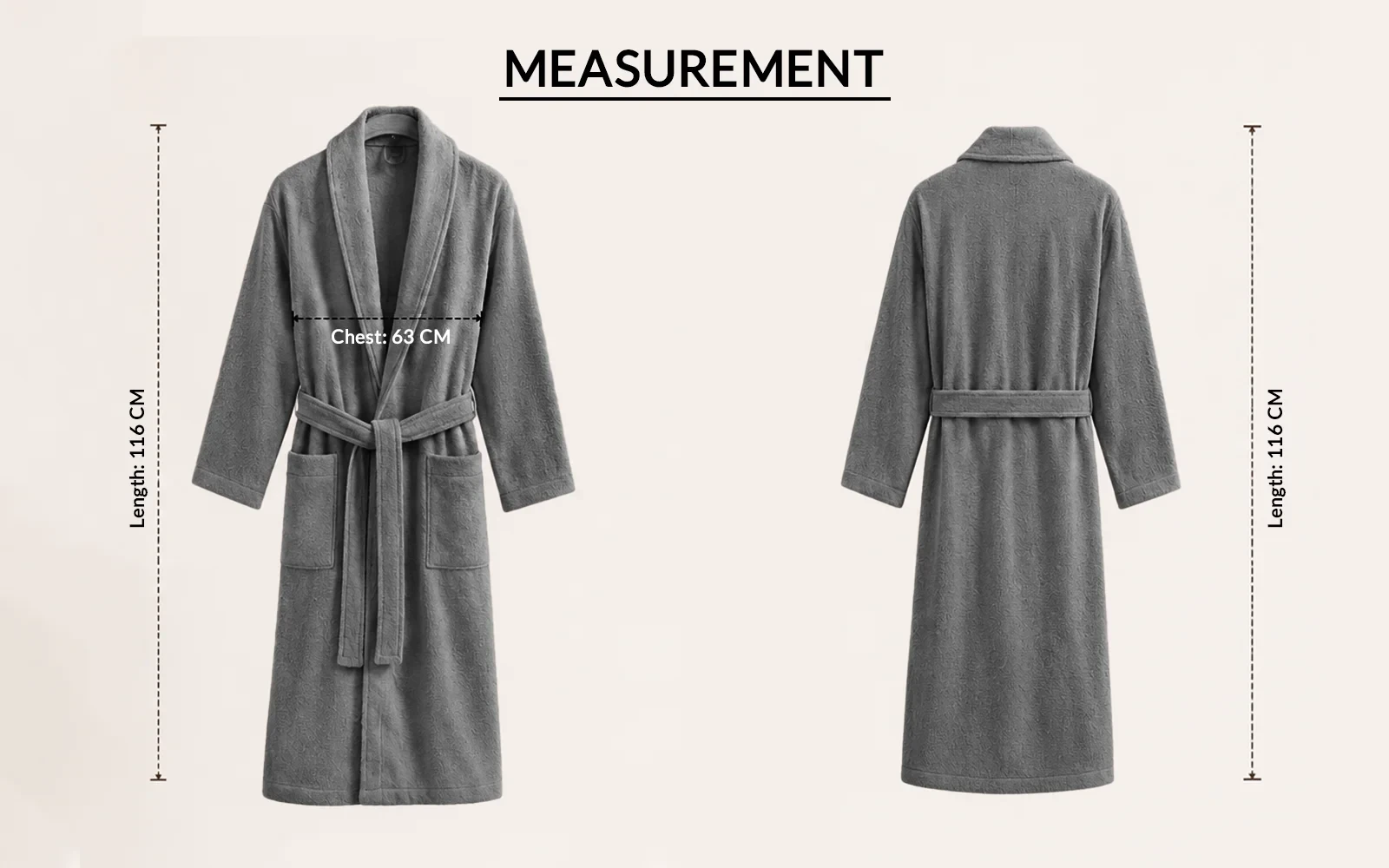 Al Saad Home Unisex Cotton Gold Boucle Jacquard Luxury Bathrobe Set 6 PCS - Off White & Grey