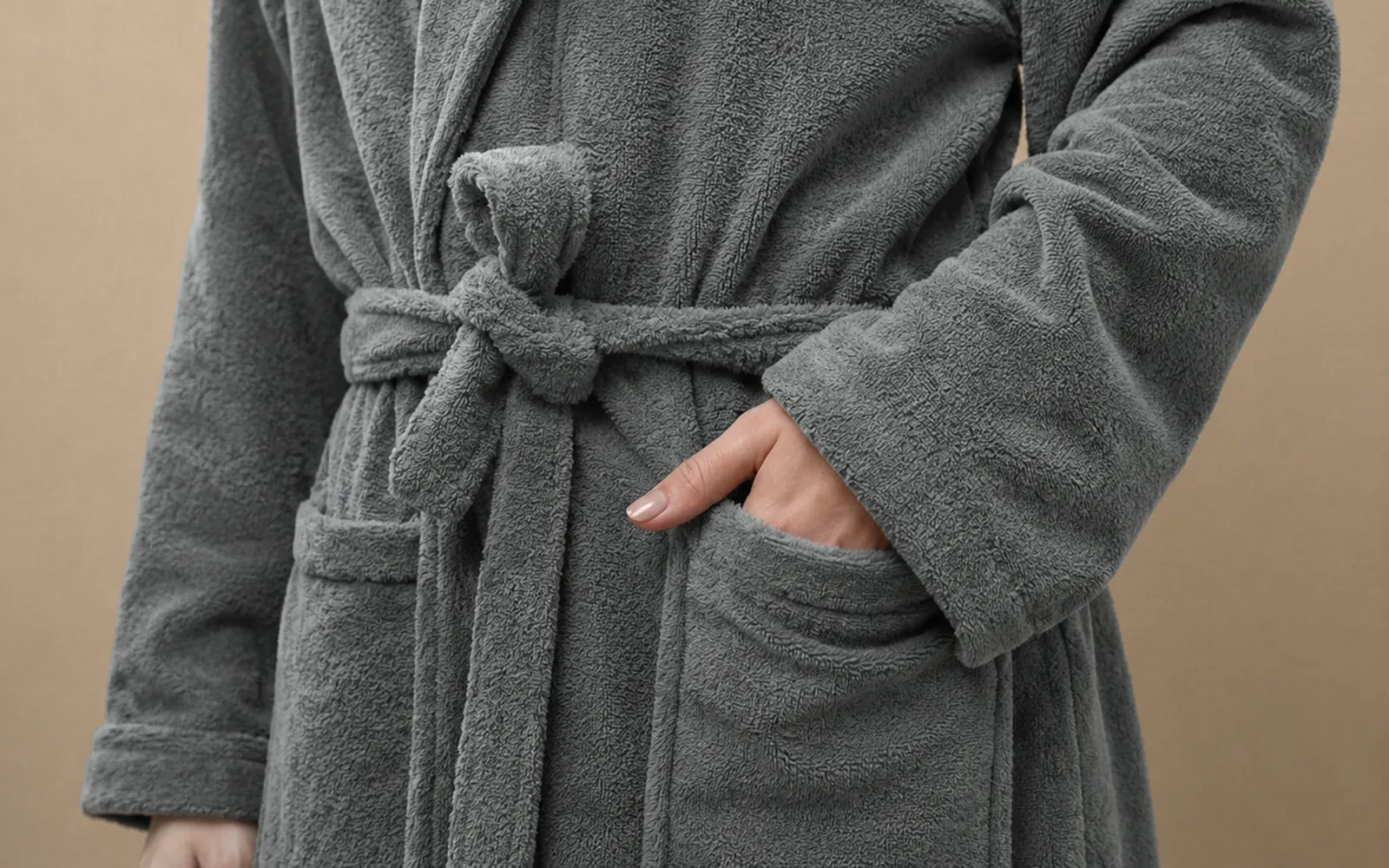 Al Saad Home Unisex Cotton Gold Boucle Jacquard Luxury Bathrobe Set 6 PCS - Off White & Grey