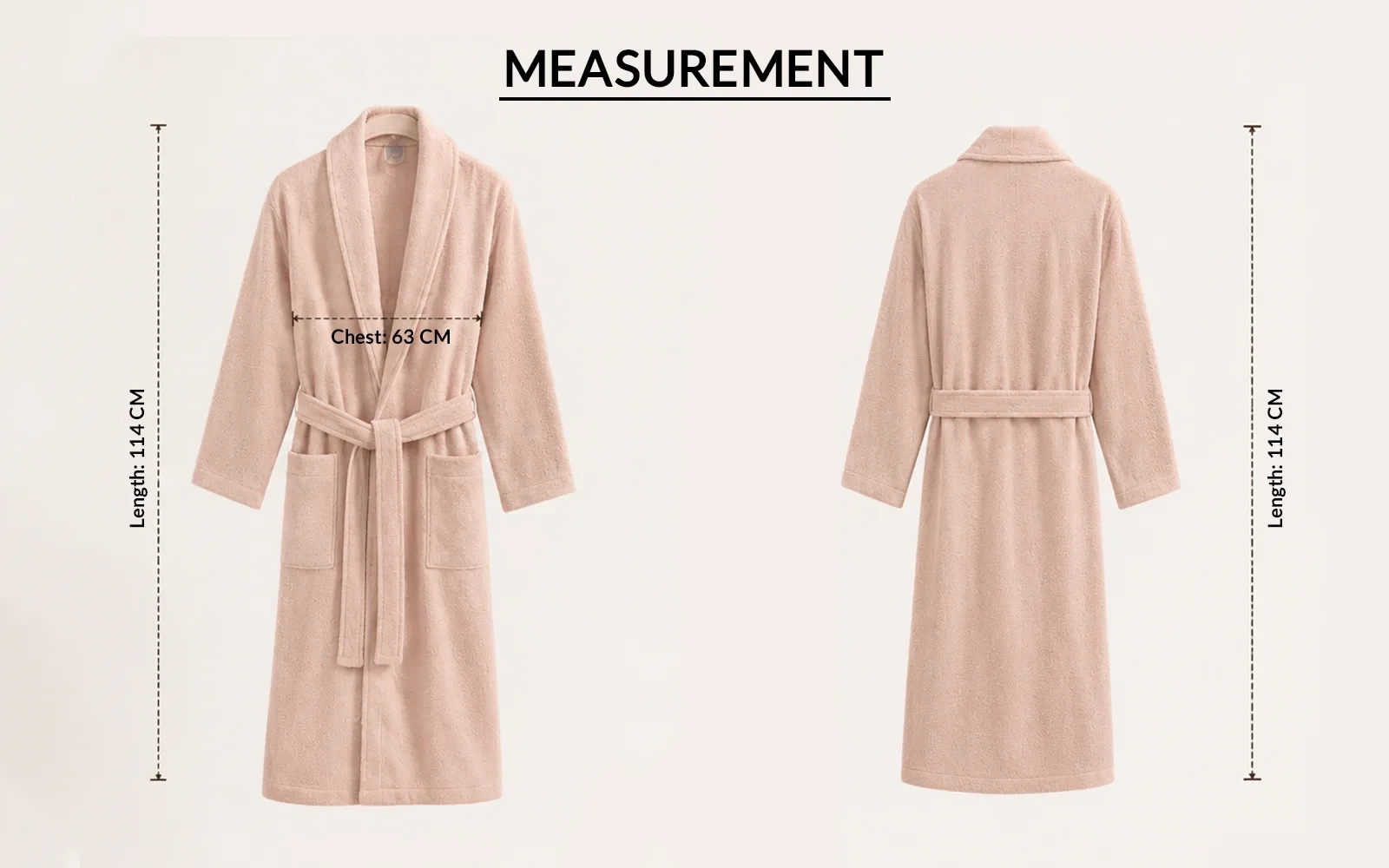 طقم روب حمام للجنسين قطن غولد بوكليه جاكارد فاخر من السعد هوم 6 قطع - أوف وايت و مشمشي