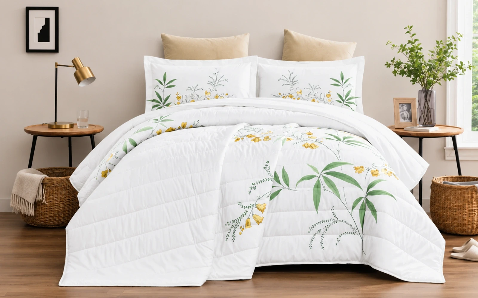 Ramad Printed BedSpread Bedding Set 6 PCS - King Multi Color