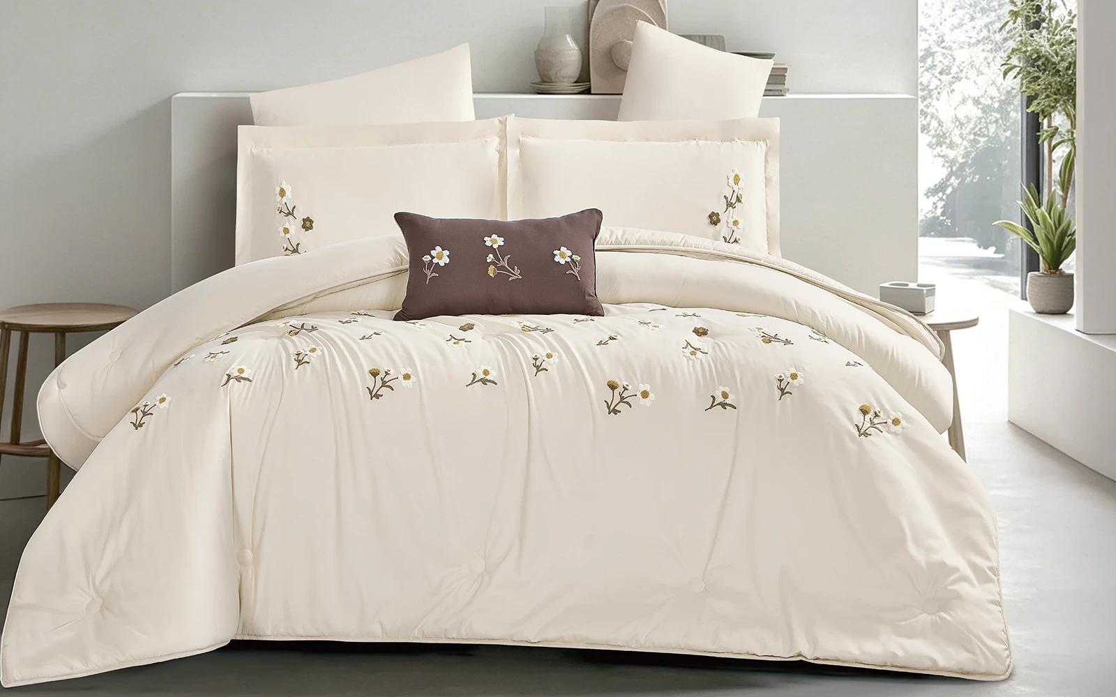 Prime Comforter Bedding Set 4 PCS - Single Cream