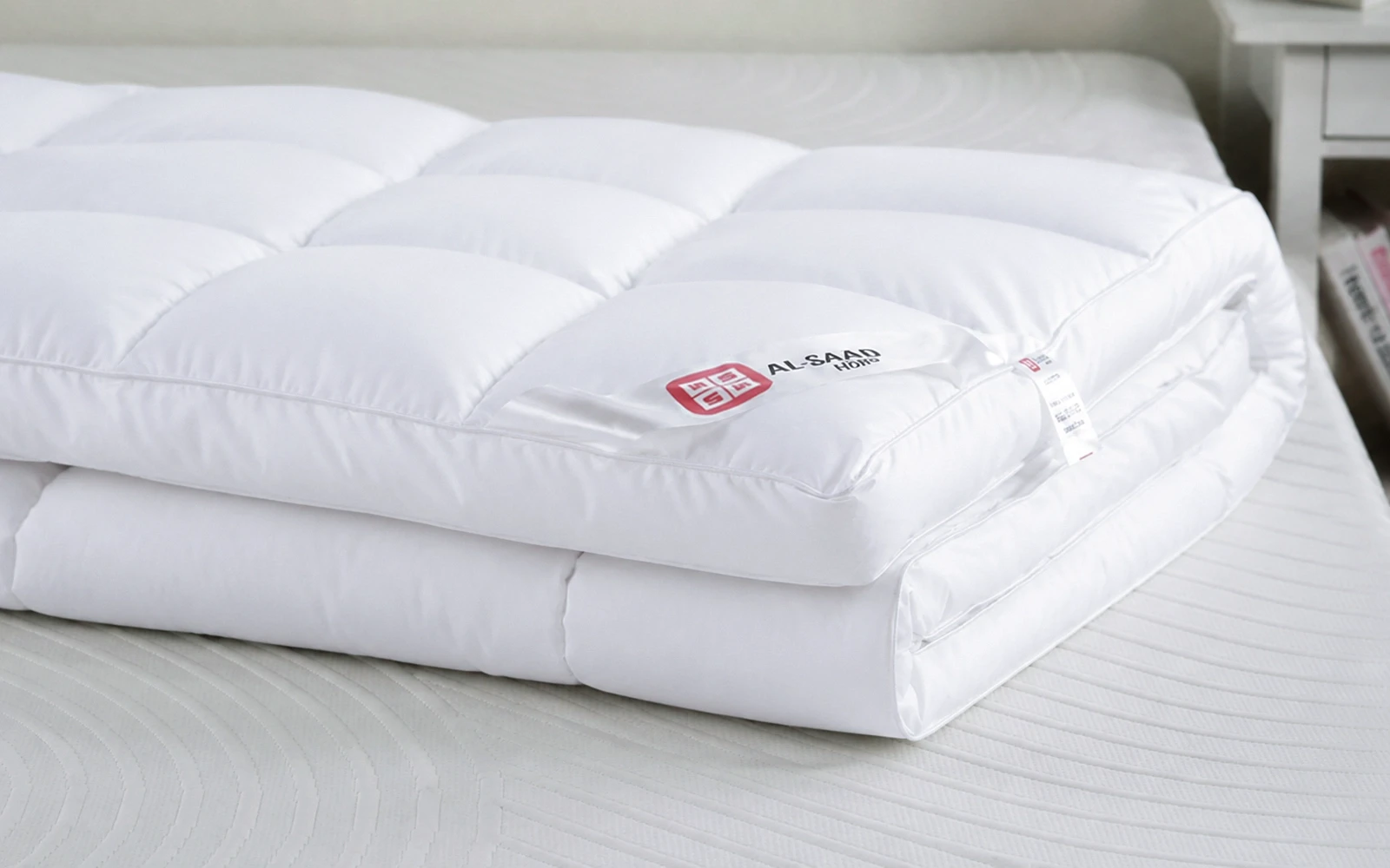Al Saad Home Cotton Mattress Topper With Fitted sheet - ( 120 X 200 ) cm White