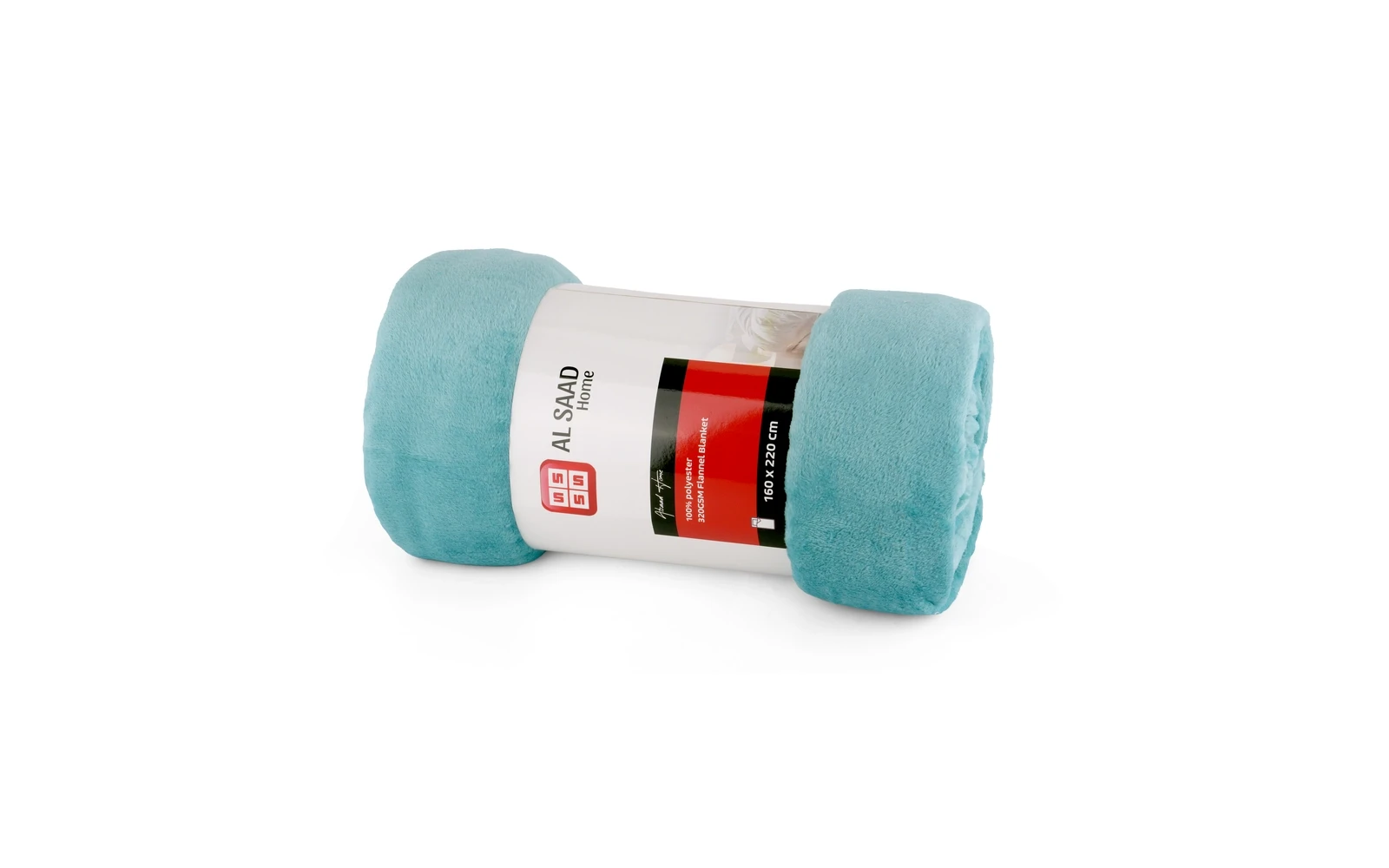 Al Saad Home Flannel Blanket 1 PC - Single Turquoise