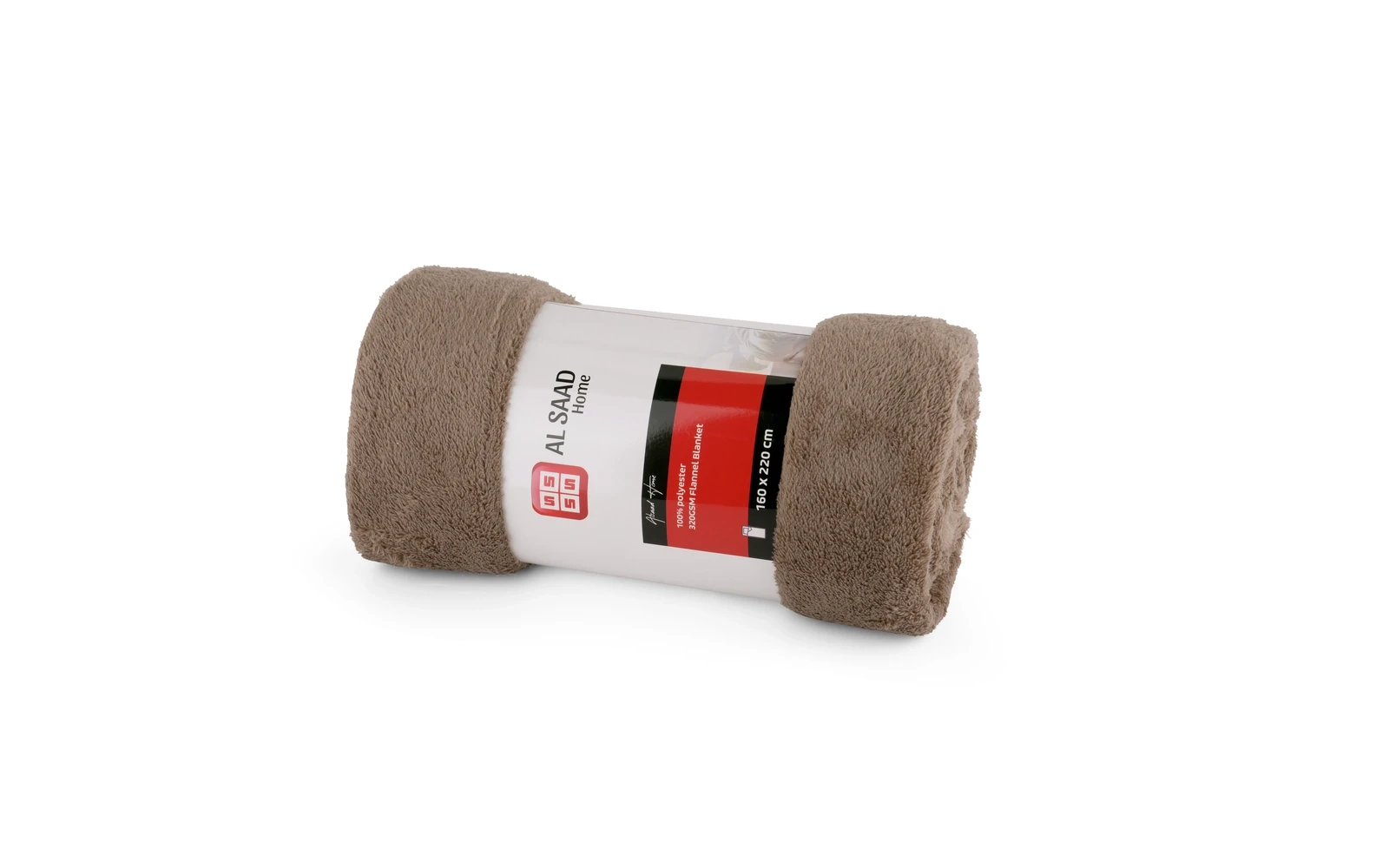 Al Saad Home Flannel Blanket 1 PC - Single L.Brown