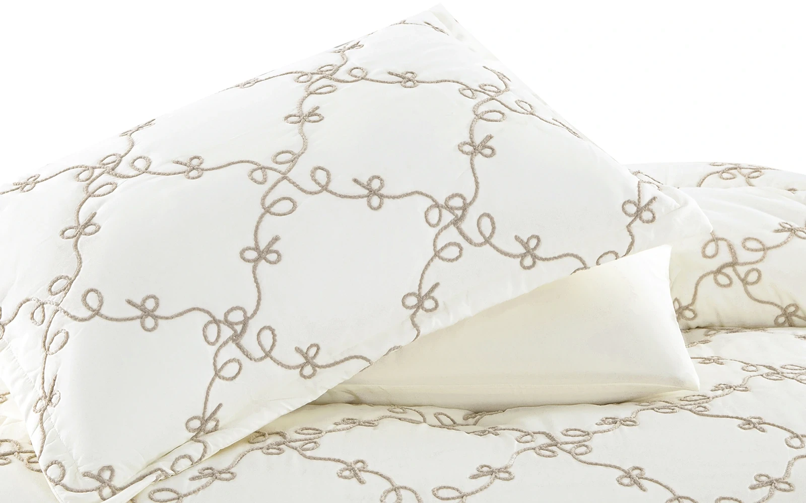 Elyon Comforter Bedding Set 6 PCS - King Cream & Beige