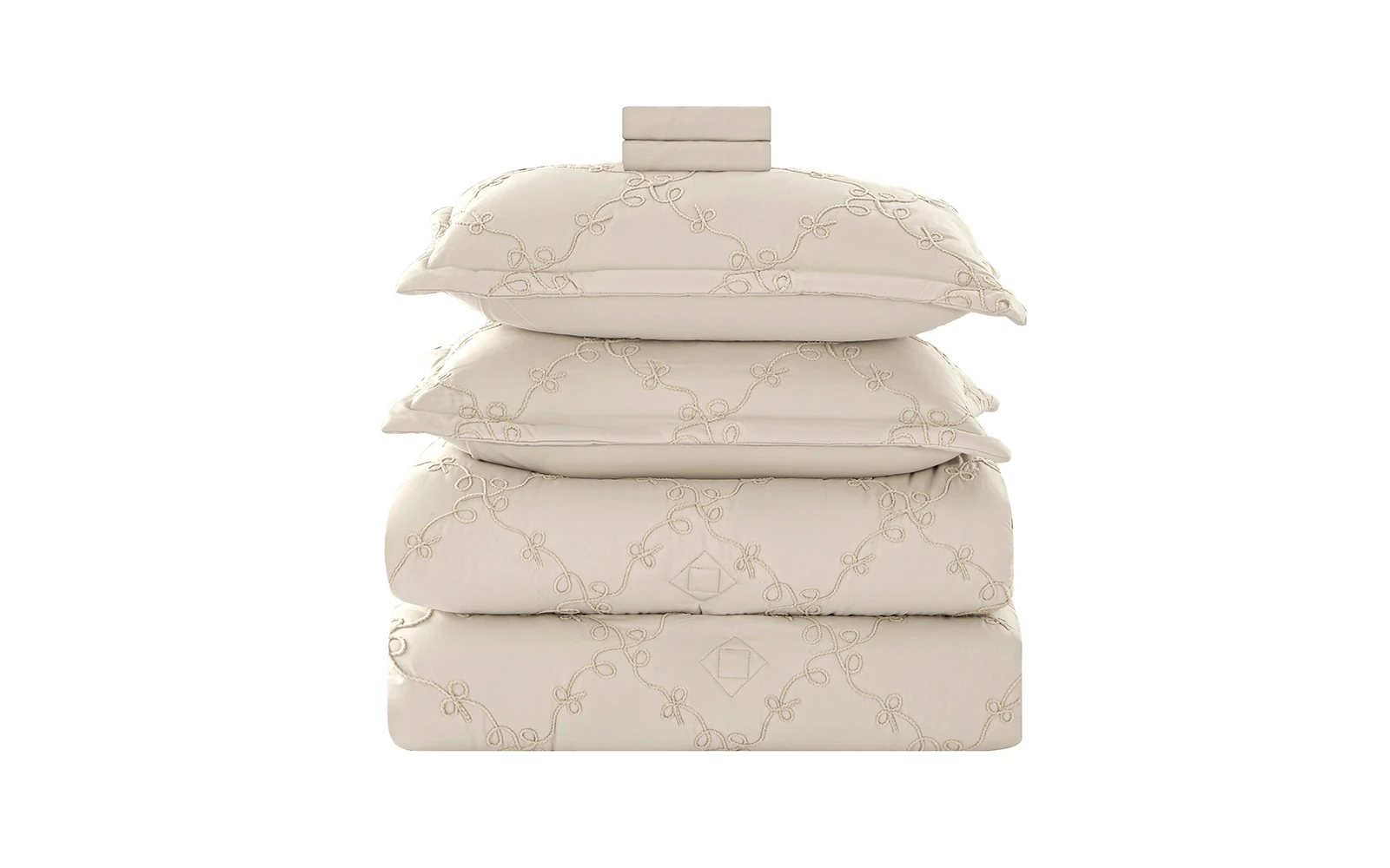 Elyon Comforter Bedding Set 6 PCS - King Beige