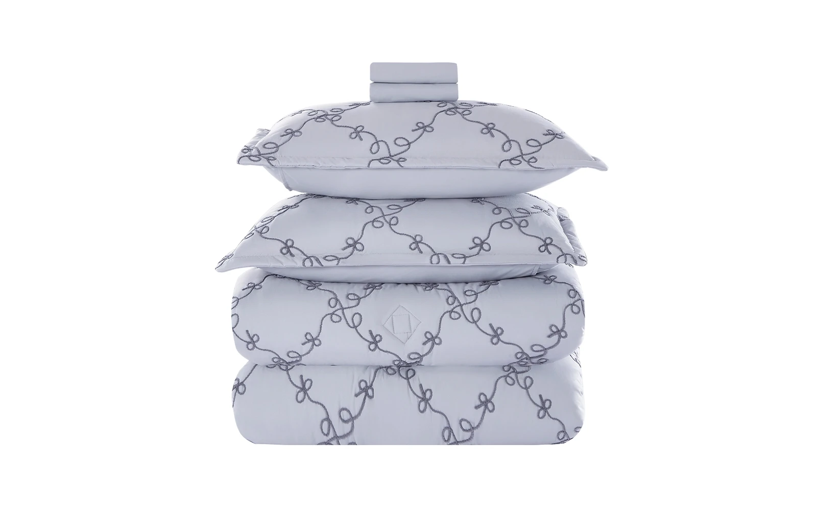 Elyon Comforter Bedding Set 6 PCS - King Silver & D.Grey