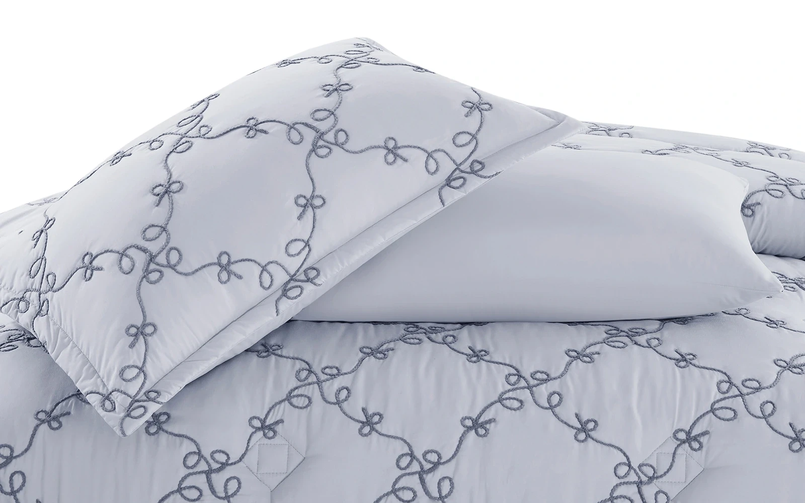 Elyon Comforter Bedding Set 6 PCS - King Silver & D.Grey