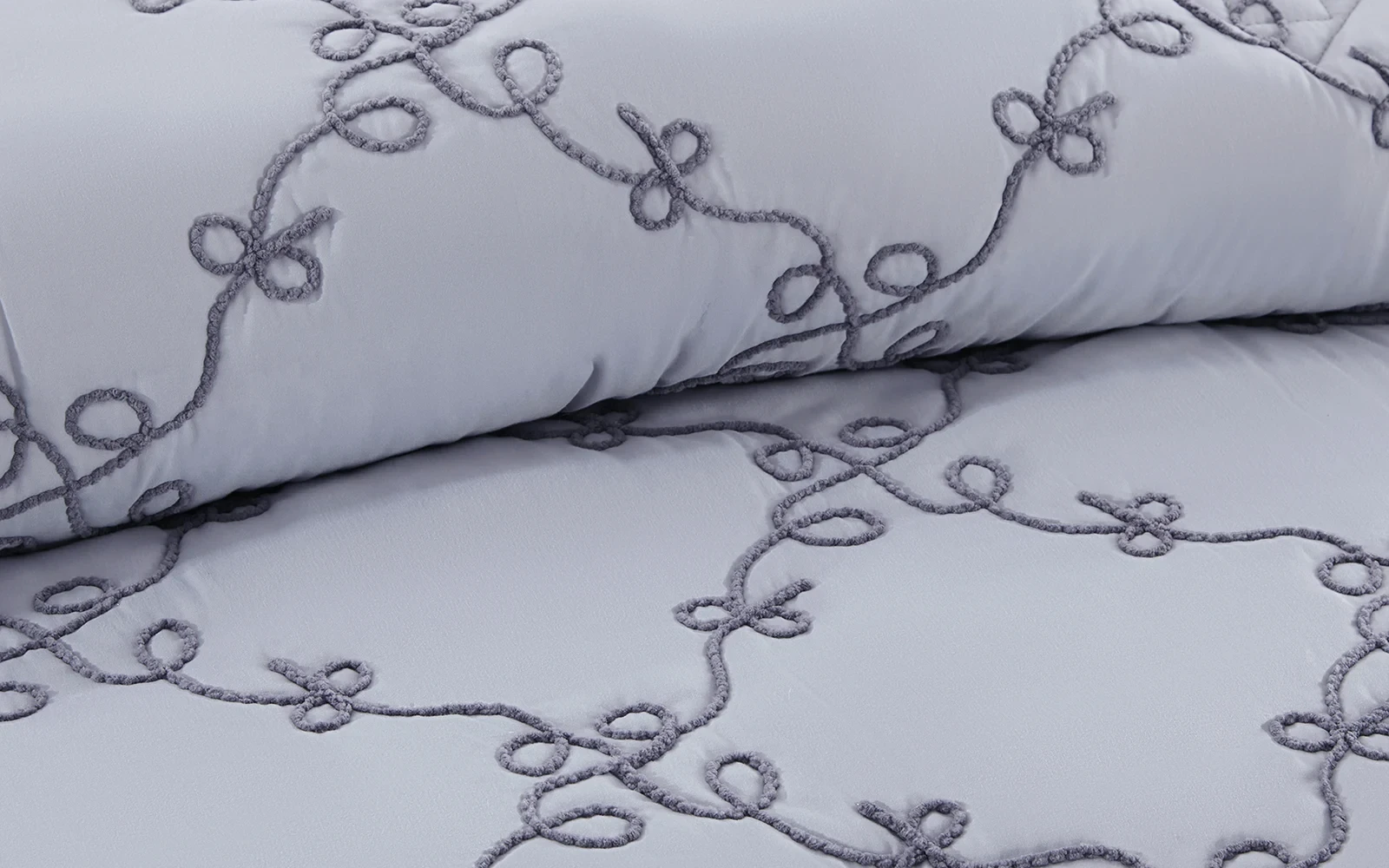 Elyon Comforter Bedding Set 6 PCS - King Silver & D.Grey